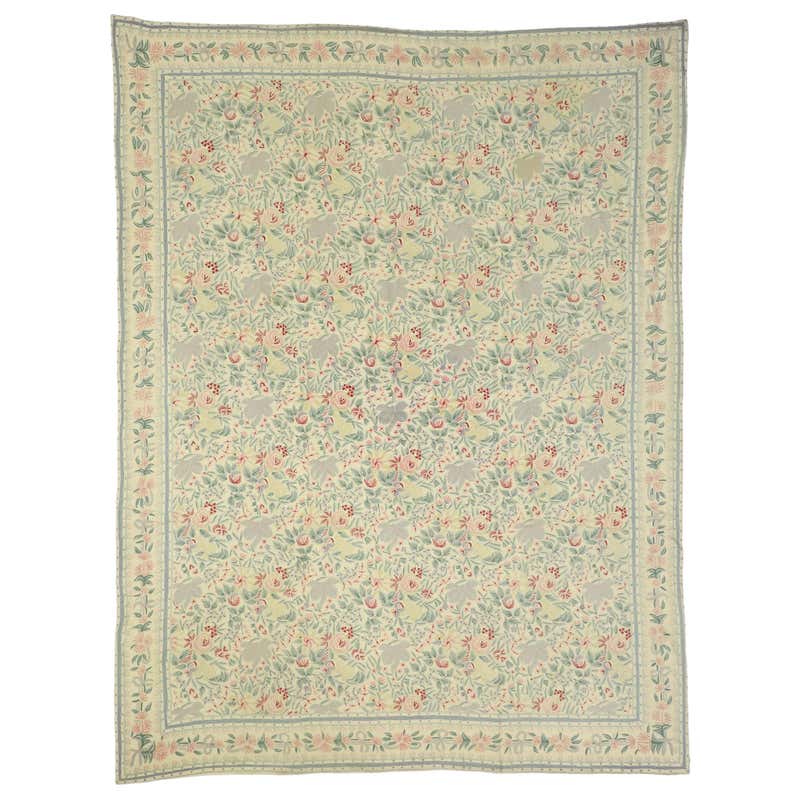 Provincial Rugs Vintage Aubusson French Provincial Chintz Style Area Rug with Rocaille ...