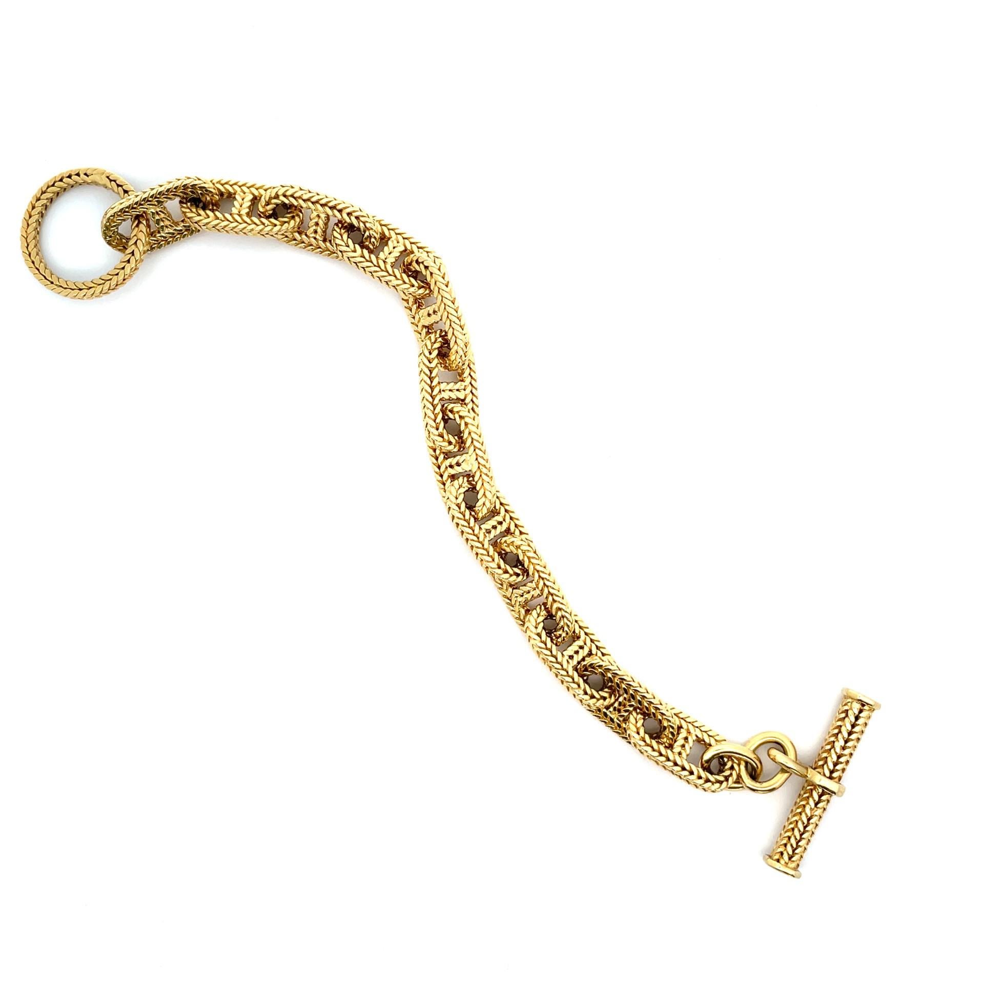 Contemporain Bracelet à petits maillons vintage « Chaine d'ancre » en or jaune 18 carats en vente