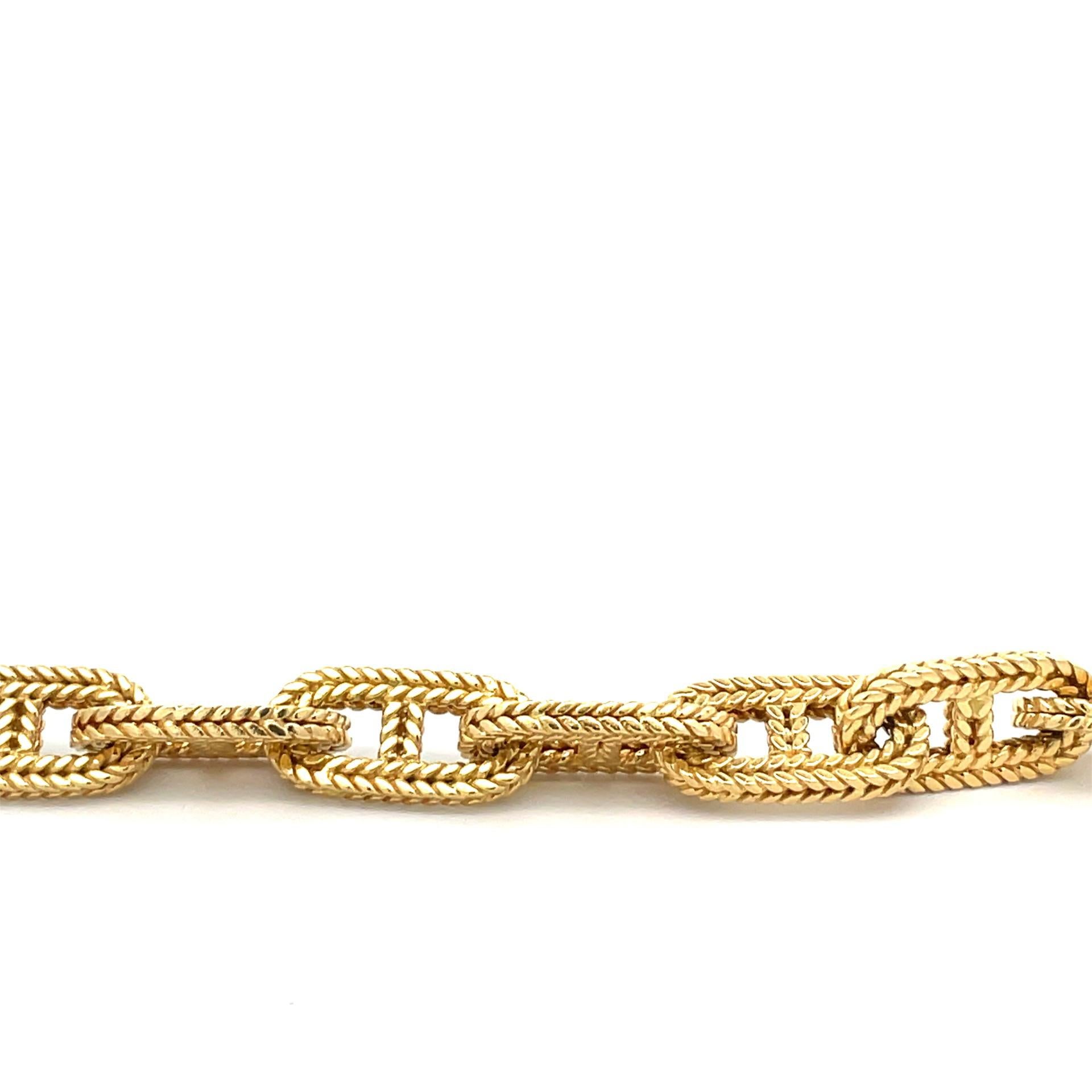 Bracelet à petits maillons vintage « Chaine d'ancre » en or jaune 18 carats Neuf - En vente à Westmount, CA