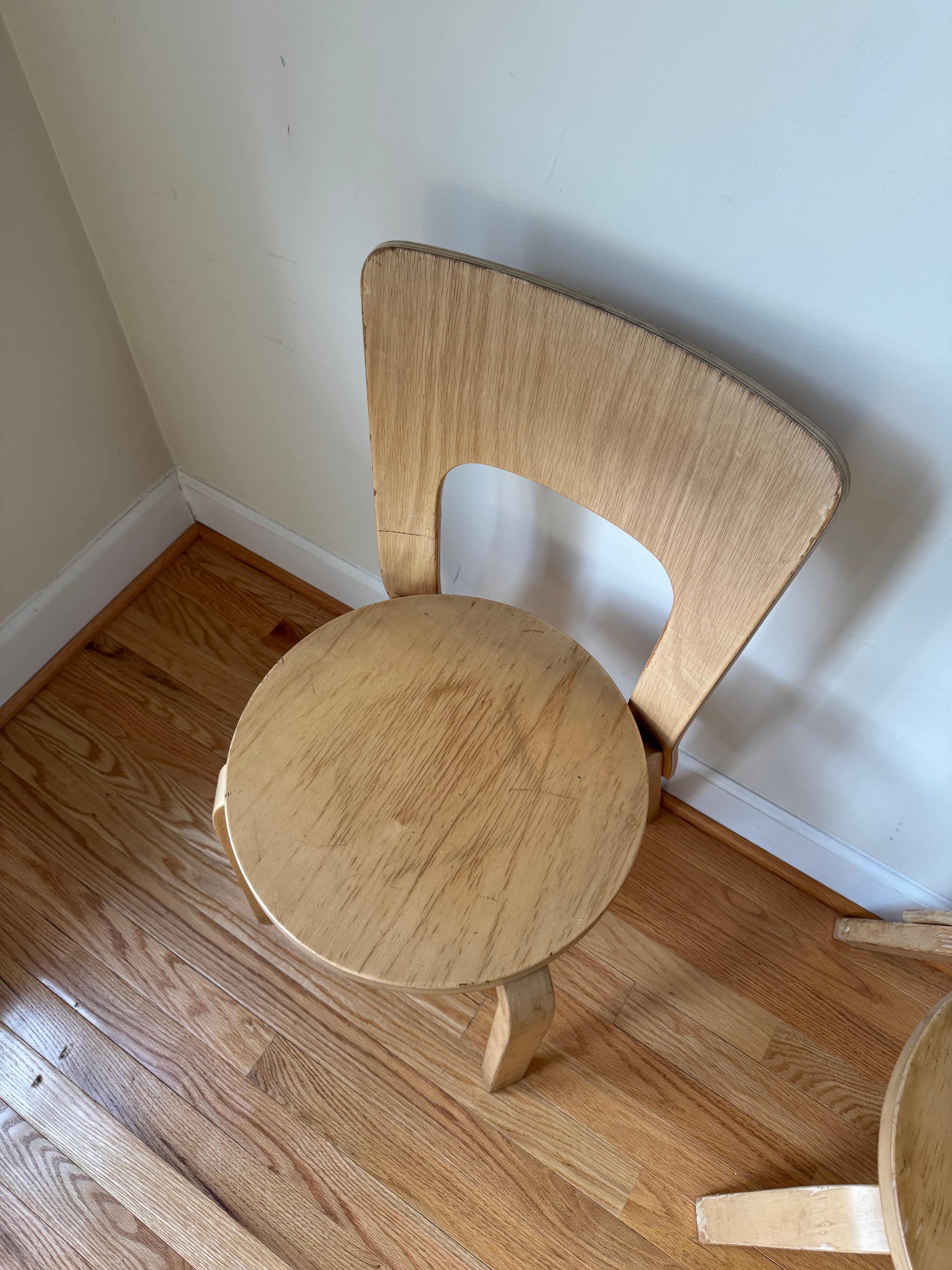 Vintage-Stuhl 66 von Alvar Aalto für Artek, 1940-50er Jahre im Angebot 3