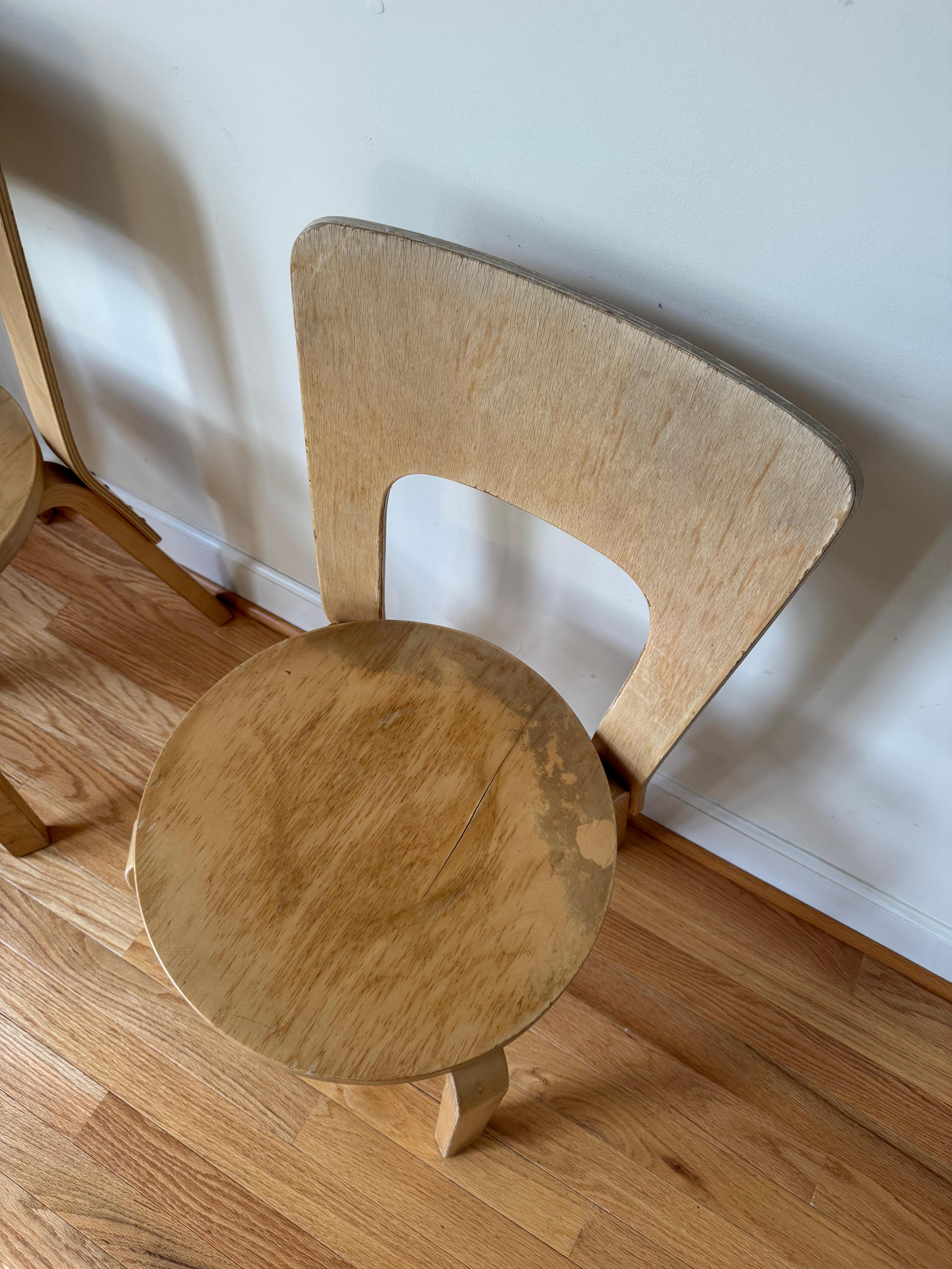 Vintage-Stuhl 66 von Alvar Aalto für Artek, 1940-50er Jahre im Angebot 4