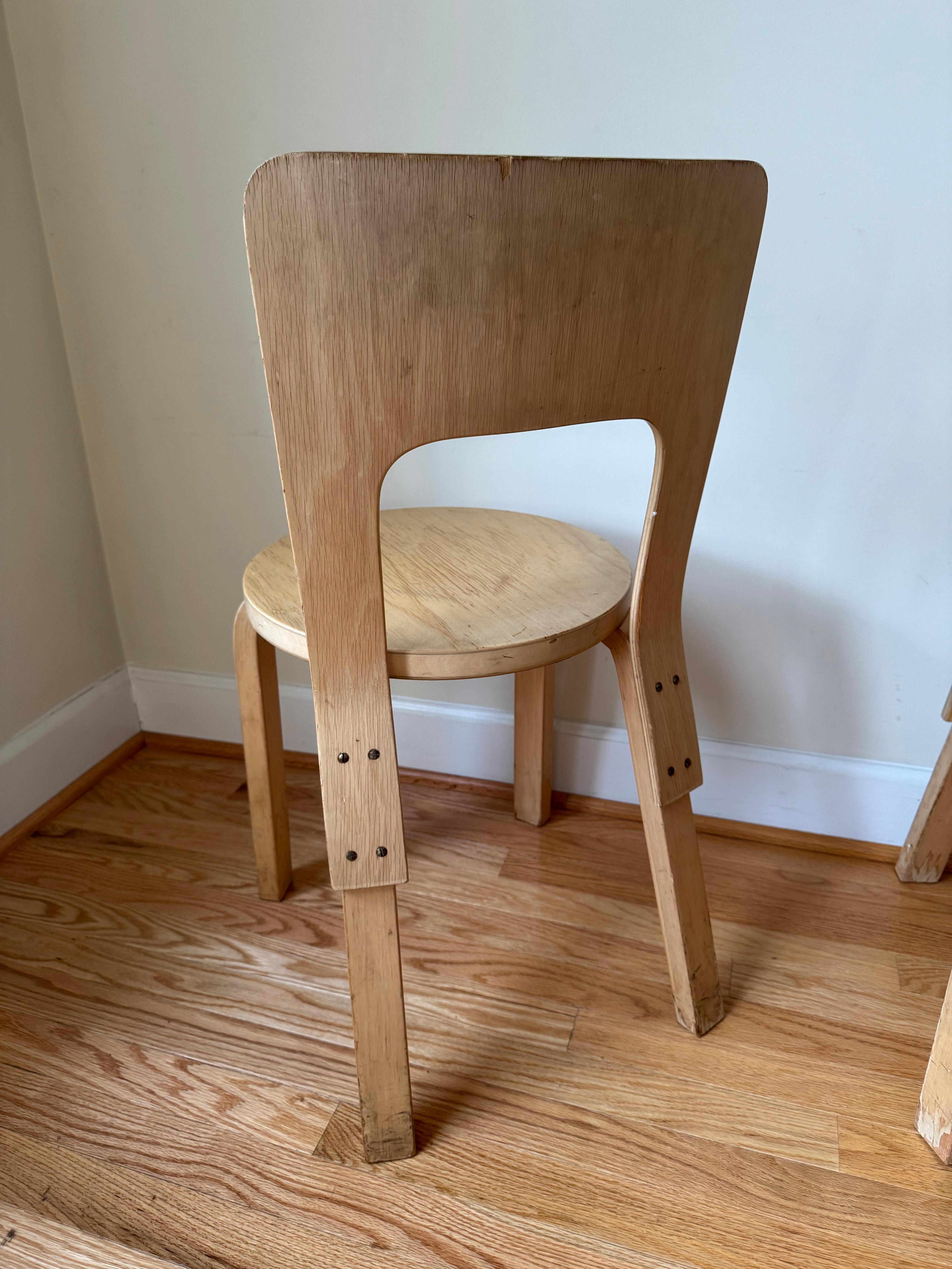 Vintage-Stuhl 66 von Alvar Aalto für Artek, 1940-50er Jahre im Angebot 6
