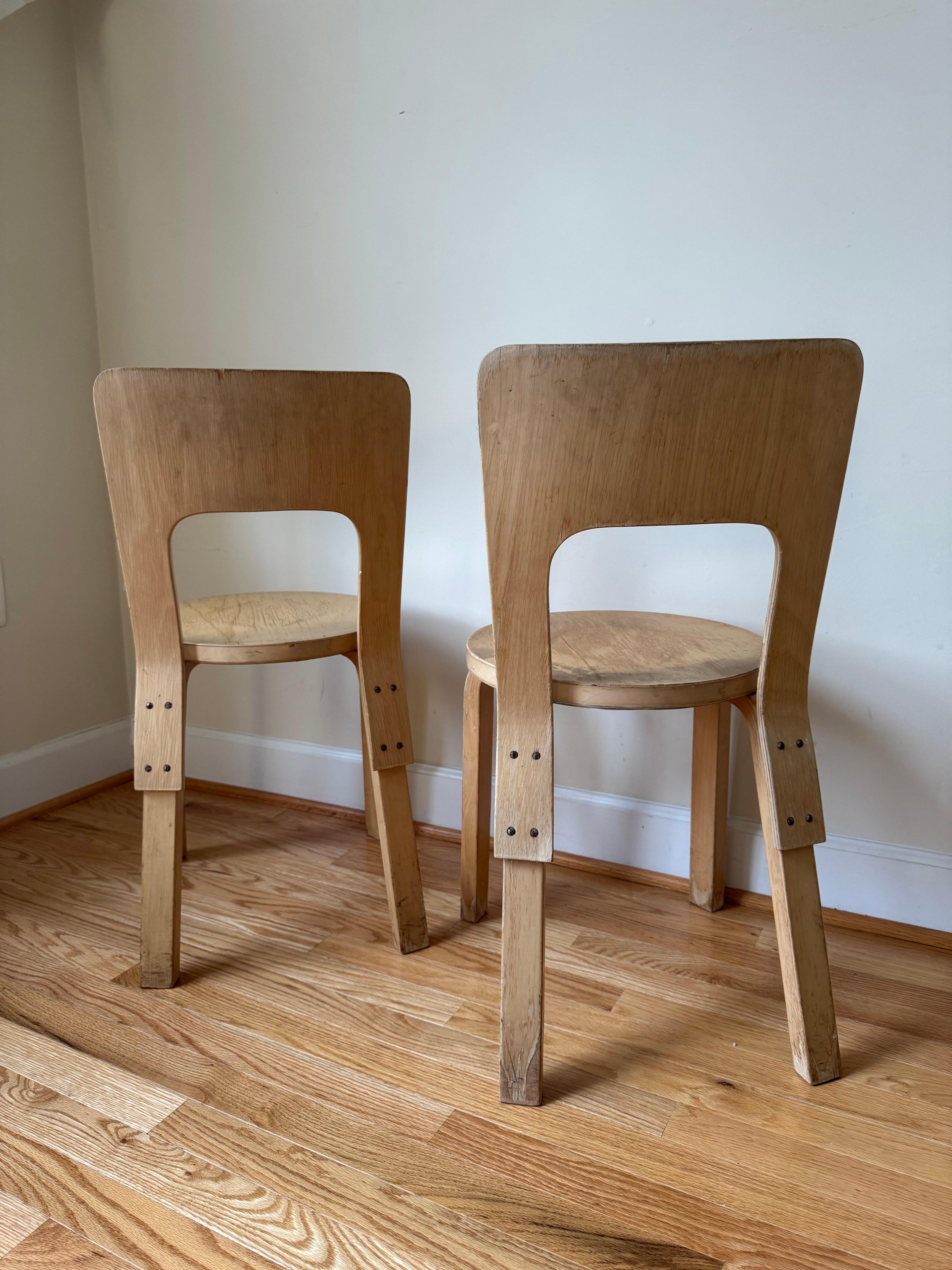 Vintage-Stuhl 66 von Alvar Aalto für Artek, 1940-50er Jahre im Angebot 7