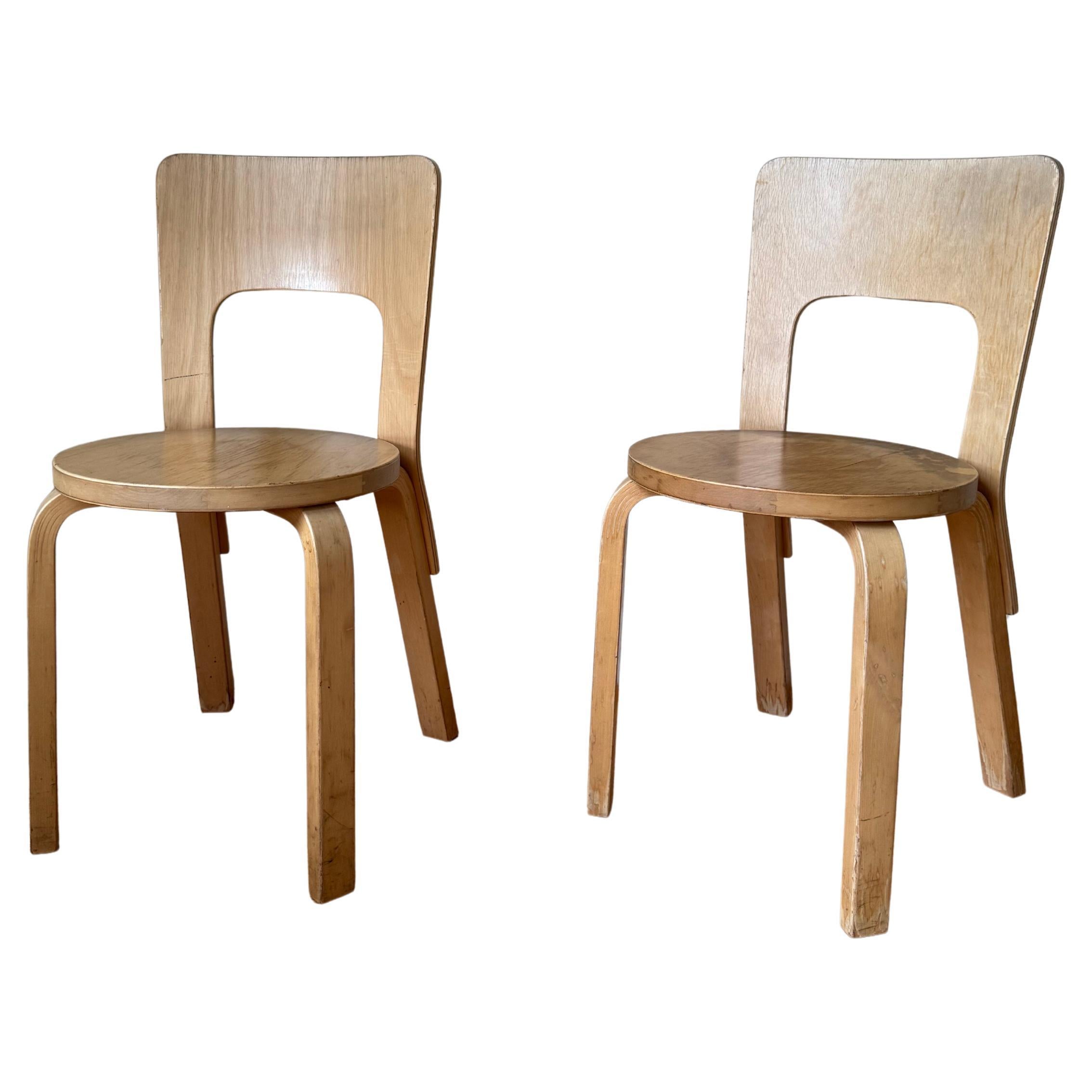 Vintage Chair 66 by Alvar Aalto for Artek, 1940-50s