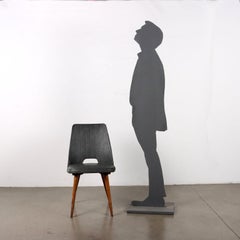 Sedia vintage in similpelle di faggio, Svizzera, anni '50-'60