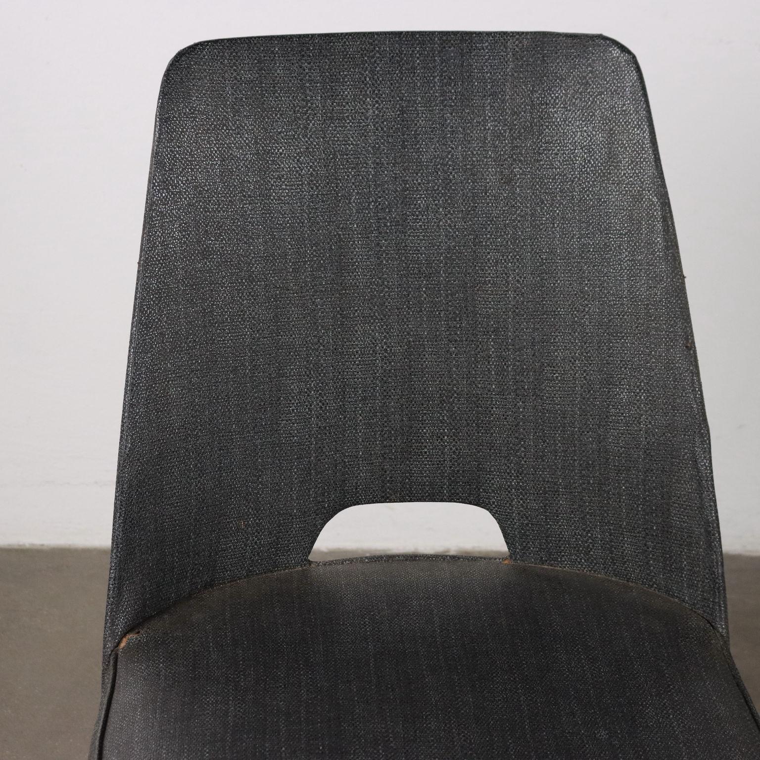 Mid-Century Modern Vintage Chair Beech Leatherette, Switzerland, 1950s-1960s For Sale