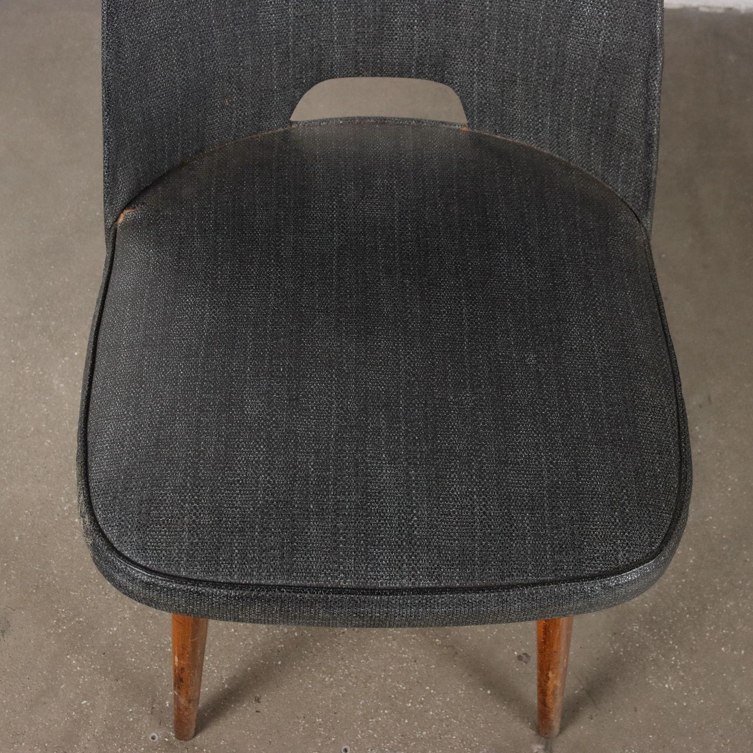 Italian Vintage Chair Beech Leatherette, Switzerland, 1950s-1960s For Sale