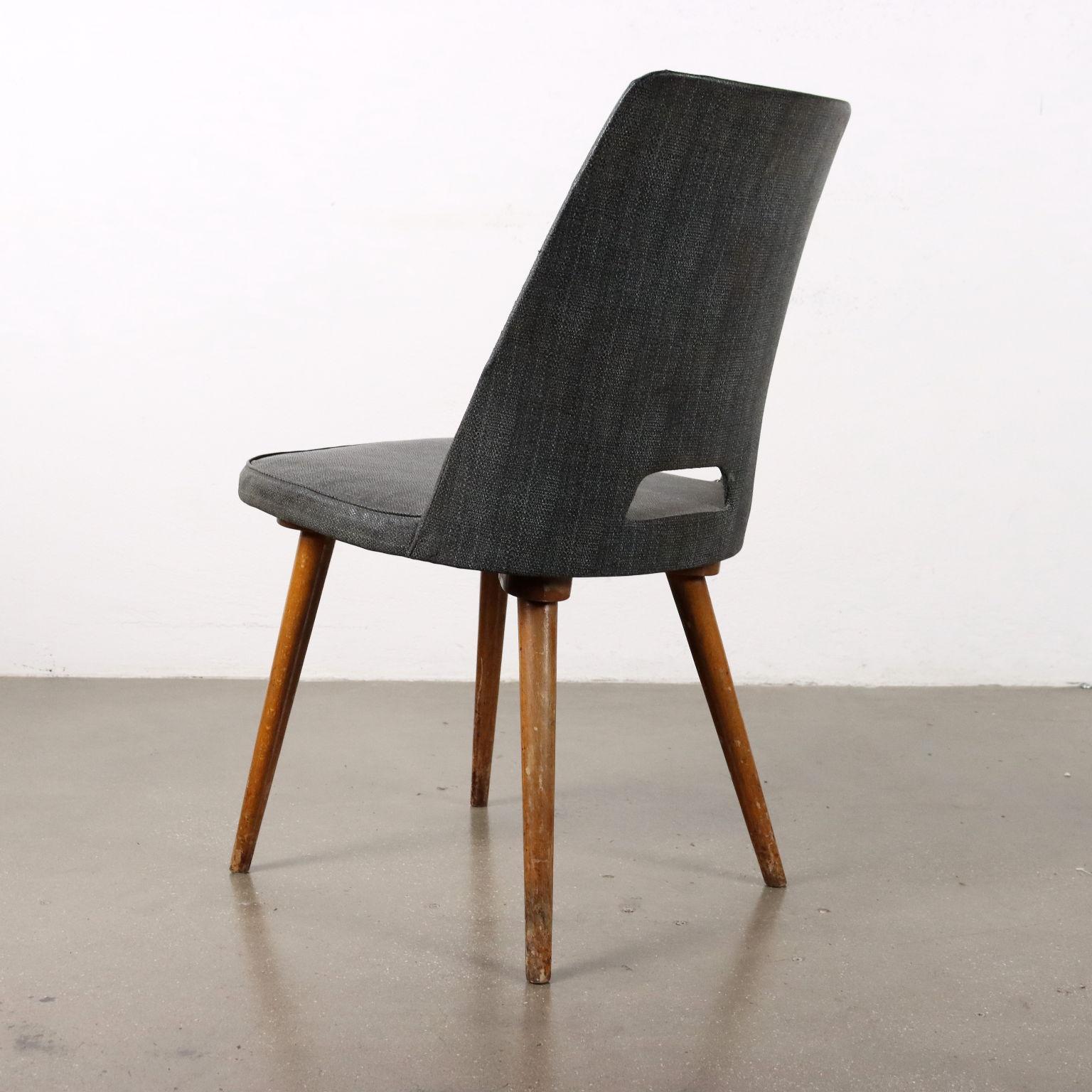 Vintage Chair Beech Leatherette, Switzerland, 1950s-1960s For Sale 1