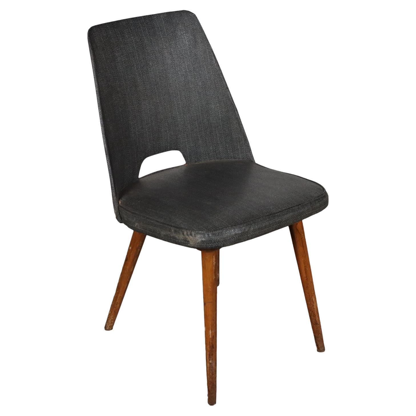 Vintage Chair Beech Leatherette, Switzerland, 1950s-1960s For Sale
