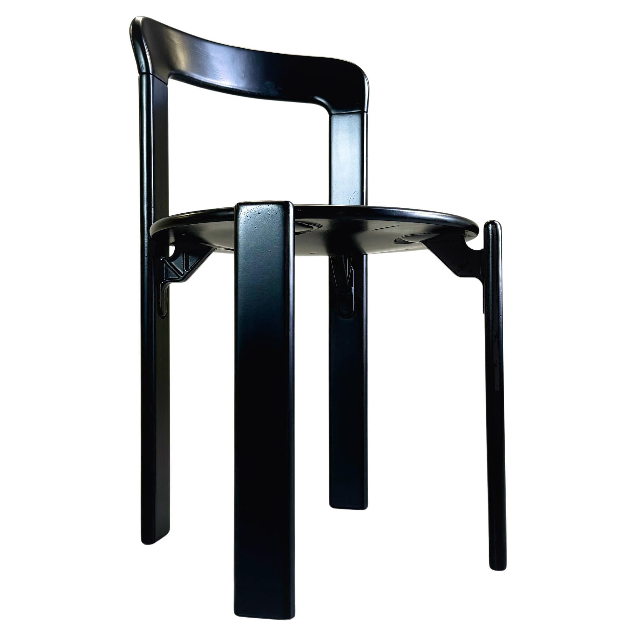 Vintage chair Bruno Rey black Kusch & Co 1970s design new lacquered