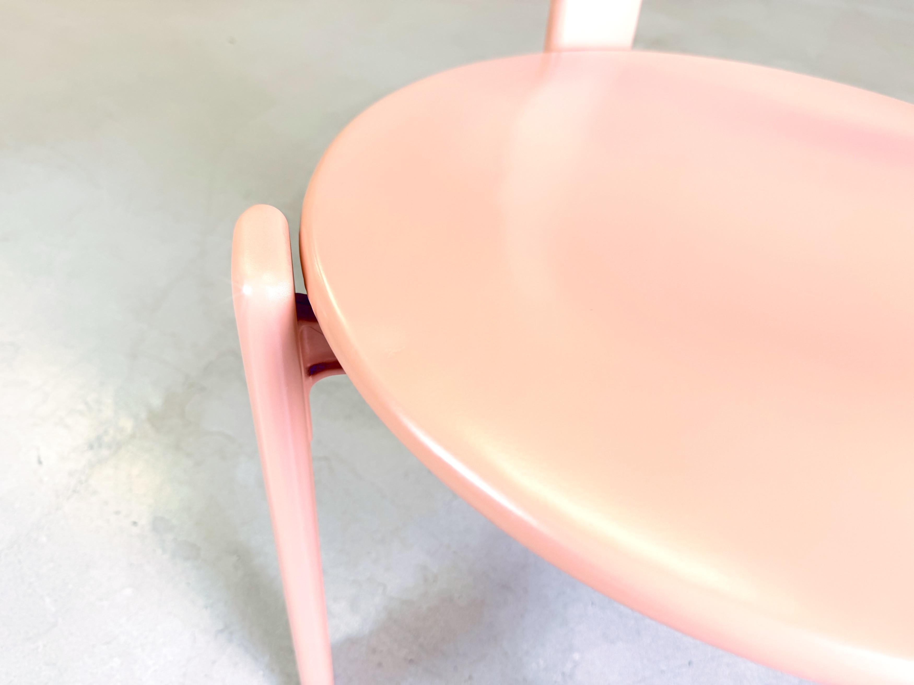 Vintage chair Bruno Rey Kusch & Co beige red 1970s design new lacquered For Sale 4
