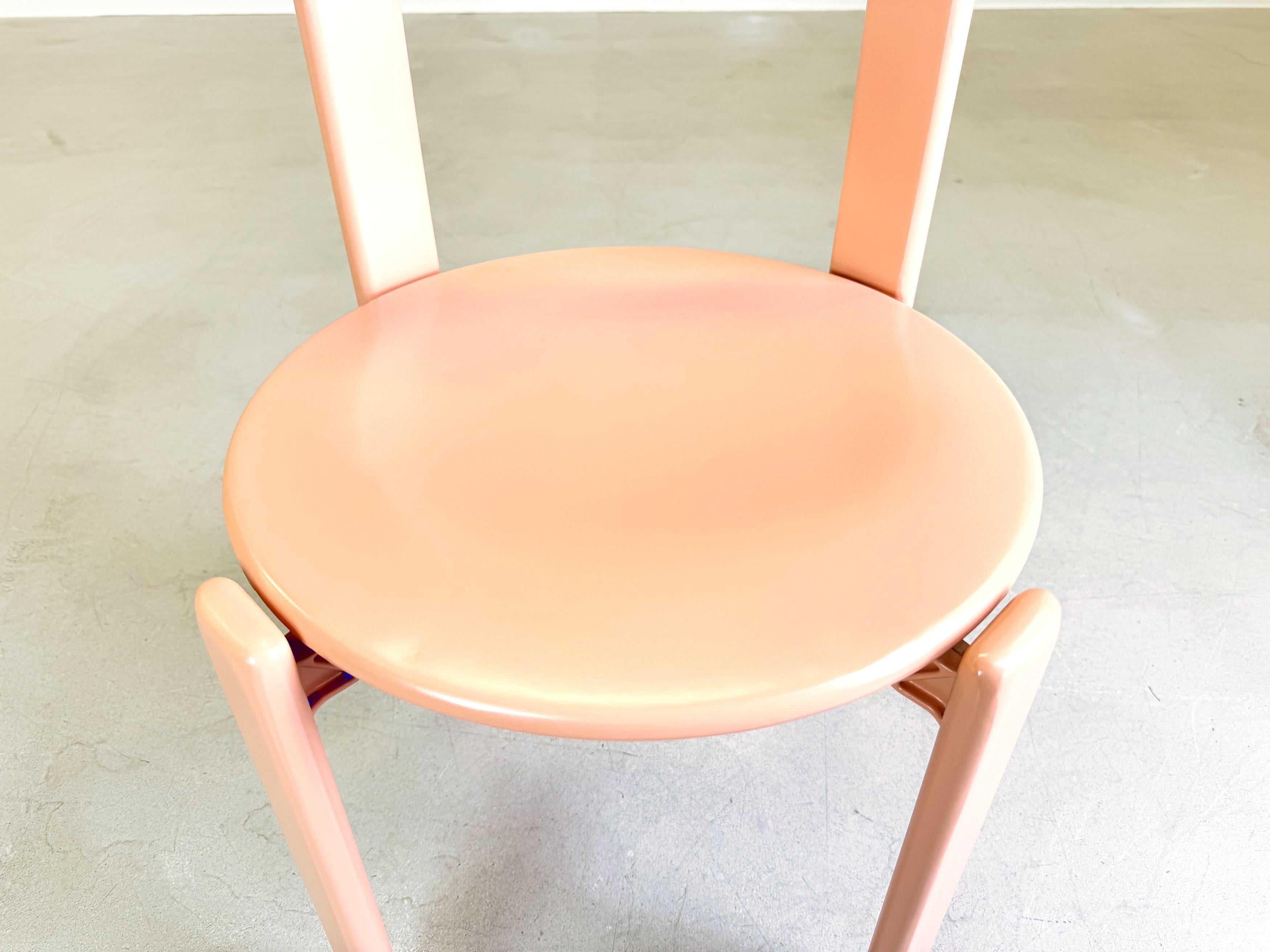 Vintage chair Bruno Rey Kusch & Co beige red 1970s design new lacquered For Sale 5