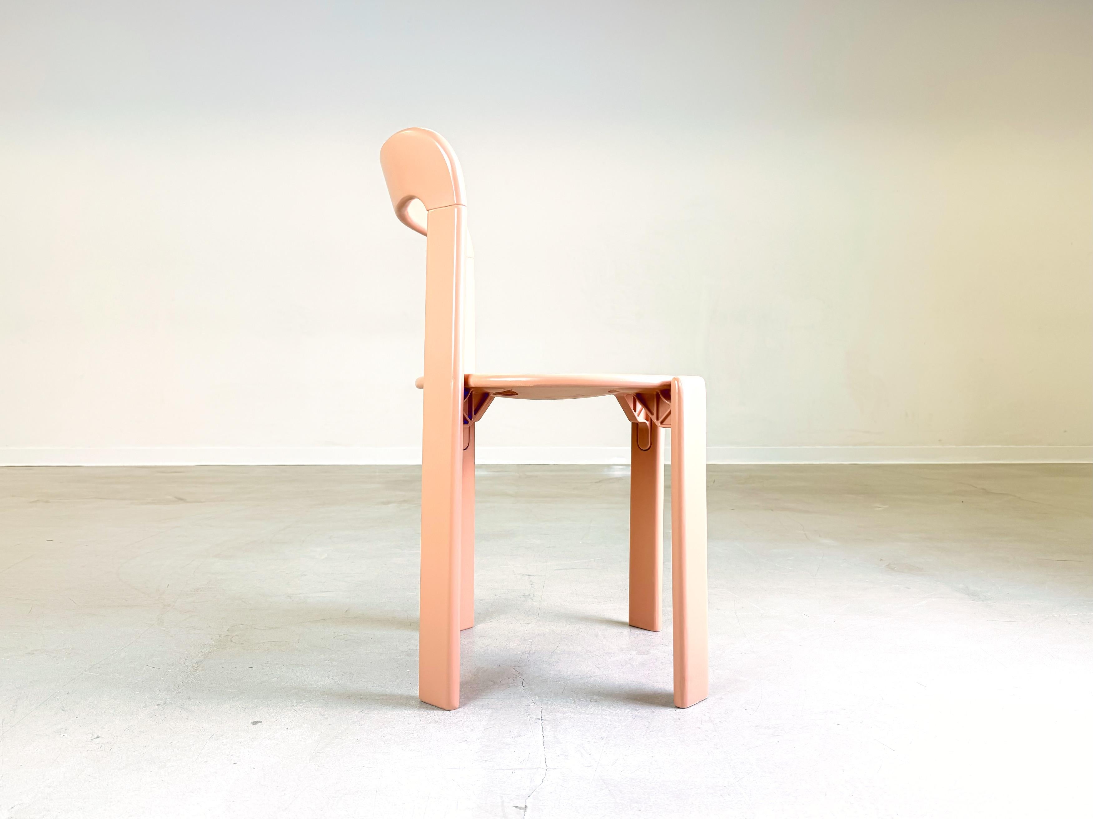 Lacquered Vintage chair Bruno Rey Kusch & Co beige red 1970s design new lacquered For Sale