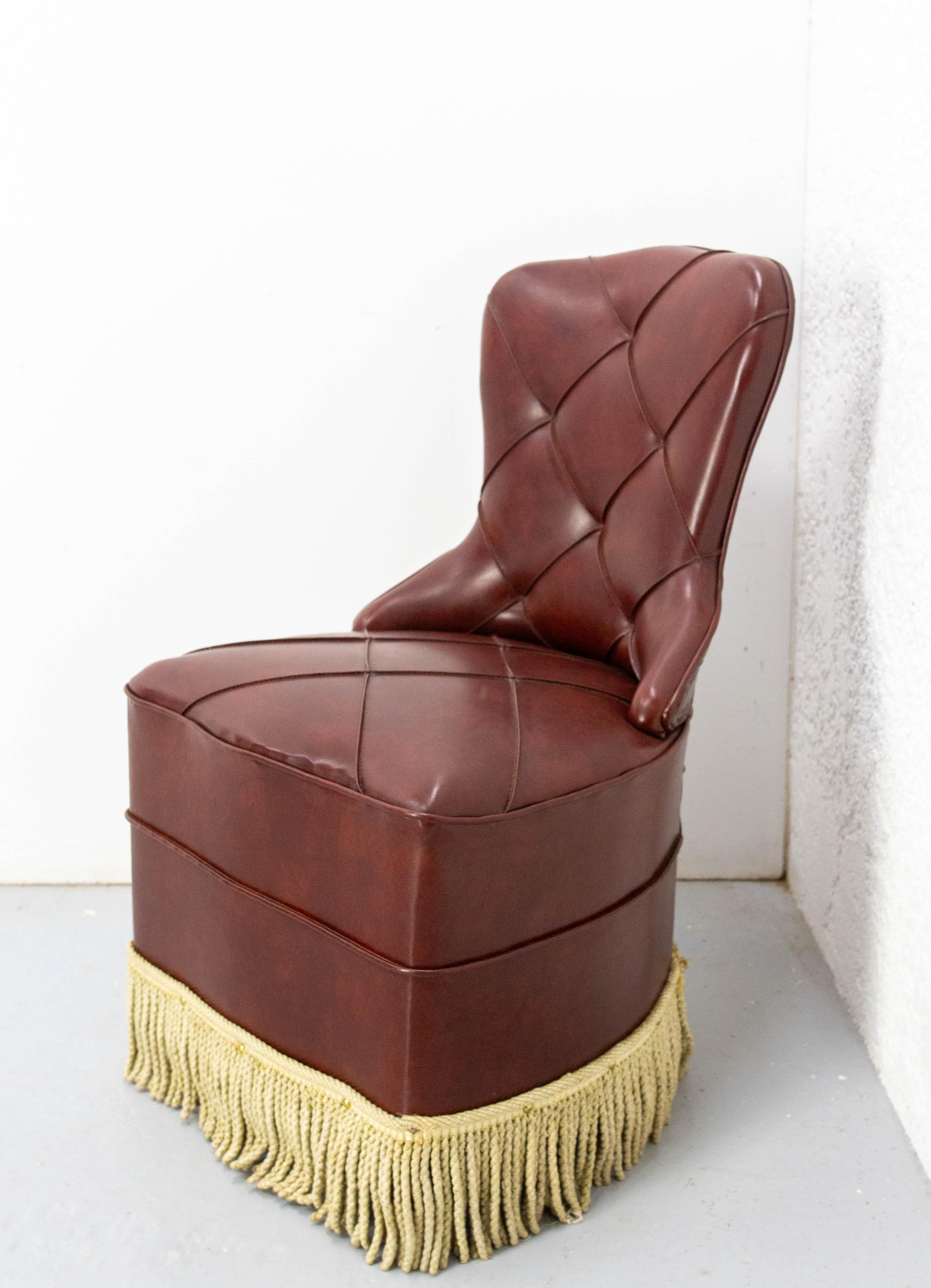 Chaise Vintage Fauteuil Crapaud Chaise Napoléon III Style Français circa 1960 Bon état - En vente à Labrit, Landes