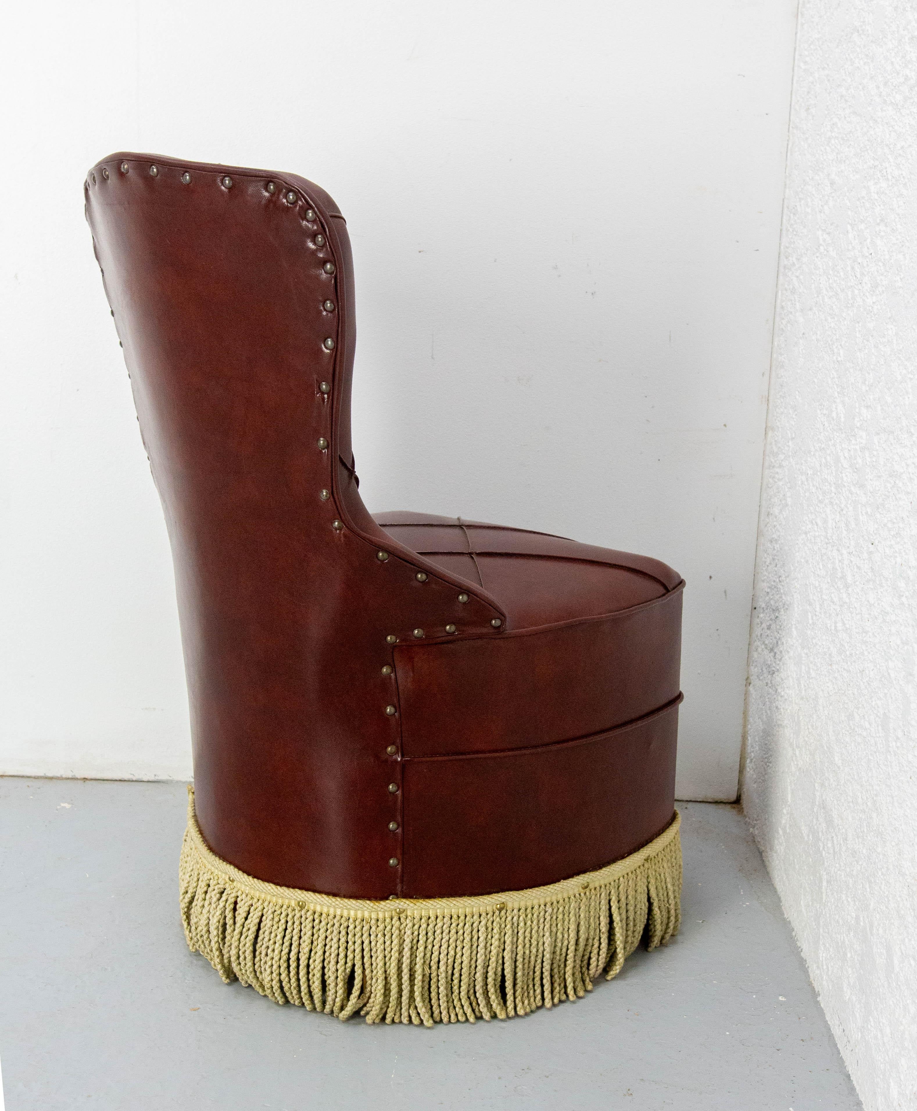 Chaise Vintage Fauteuil Crapaud Chaise Napoléon III Style Français circa 1960 en vente 1