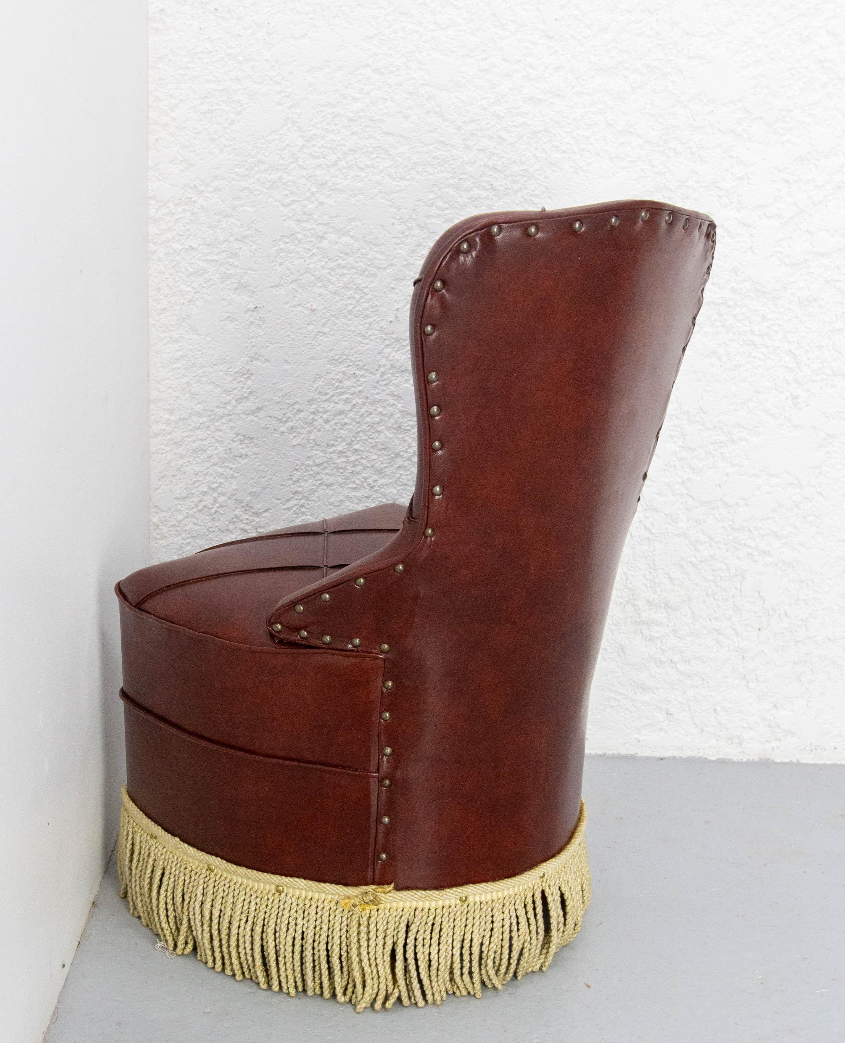 Chaise Vintage Fauteuil Crapaud Chaise Napoléon III Style Français circa 1960 en vente 3