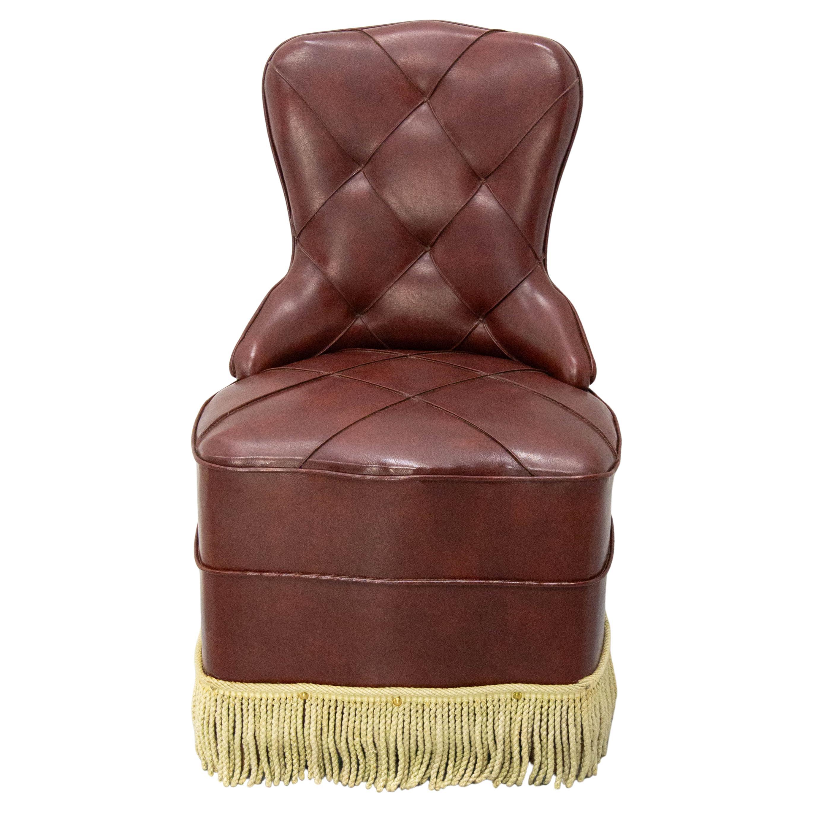 Vintage Chair Fauteuil Crapaud Toad Chair Napoleon III Style French circa 1960