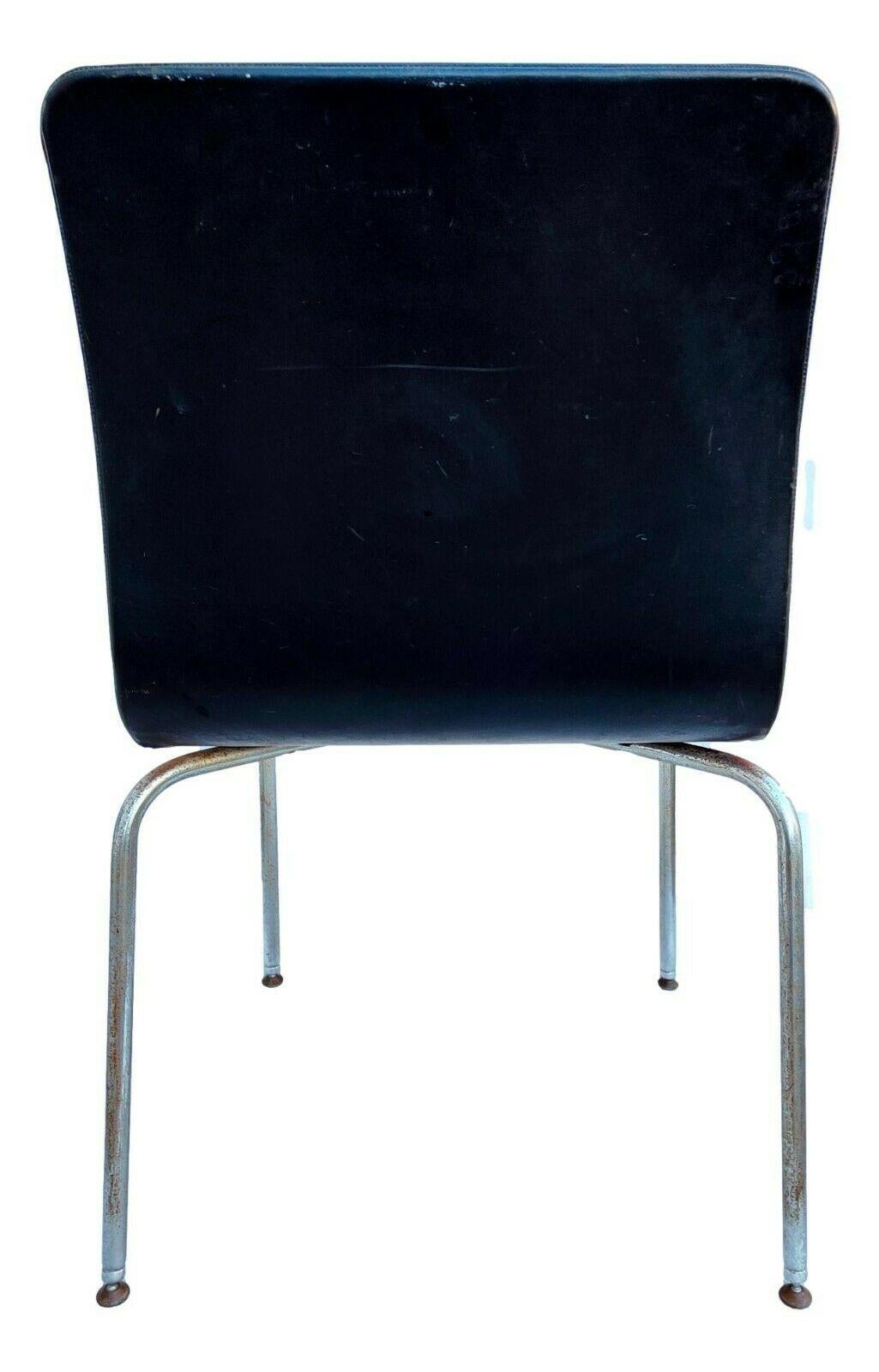 Italian Vintage Chair in Faux Leather and Steel Design Anonima Castelli Bologna, 1960s