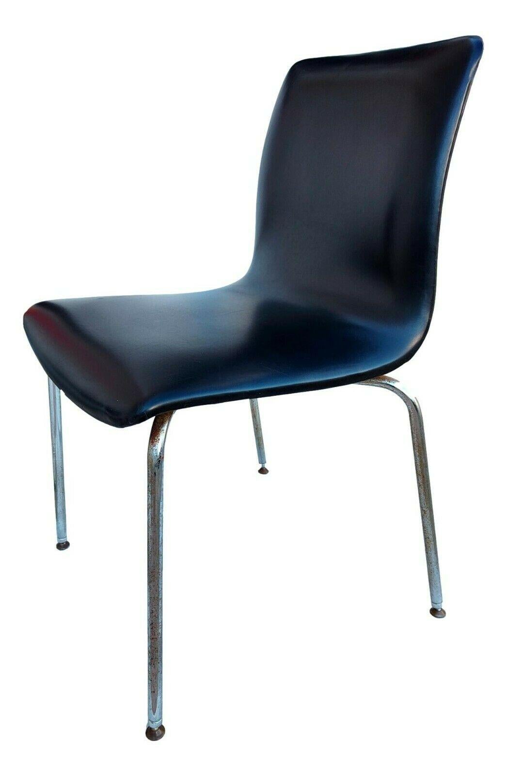 Vintage Chair in Faux Leather and Steel Design Anonima Castelli Bologna, 1960s 1