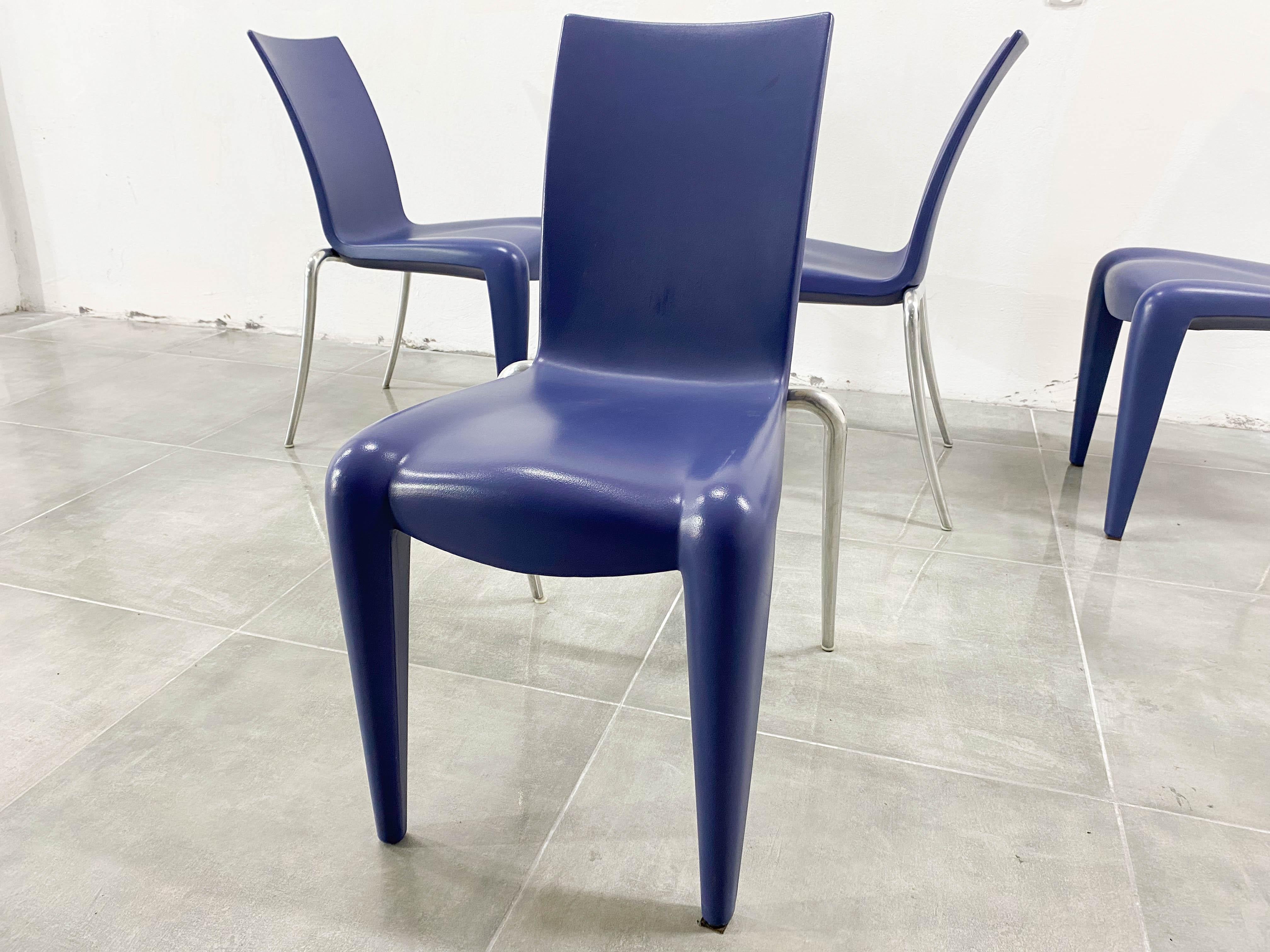 Aluminum Vintage Chair Louis XX by Philippe Starck for Vitra, 1990s, Set of 4 For Sale