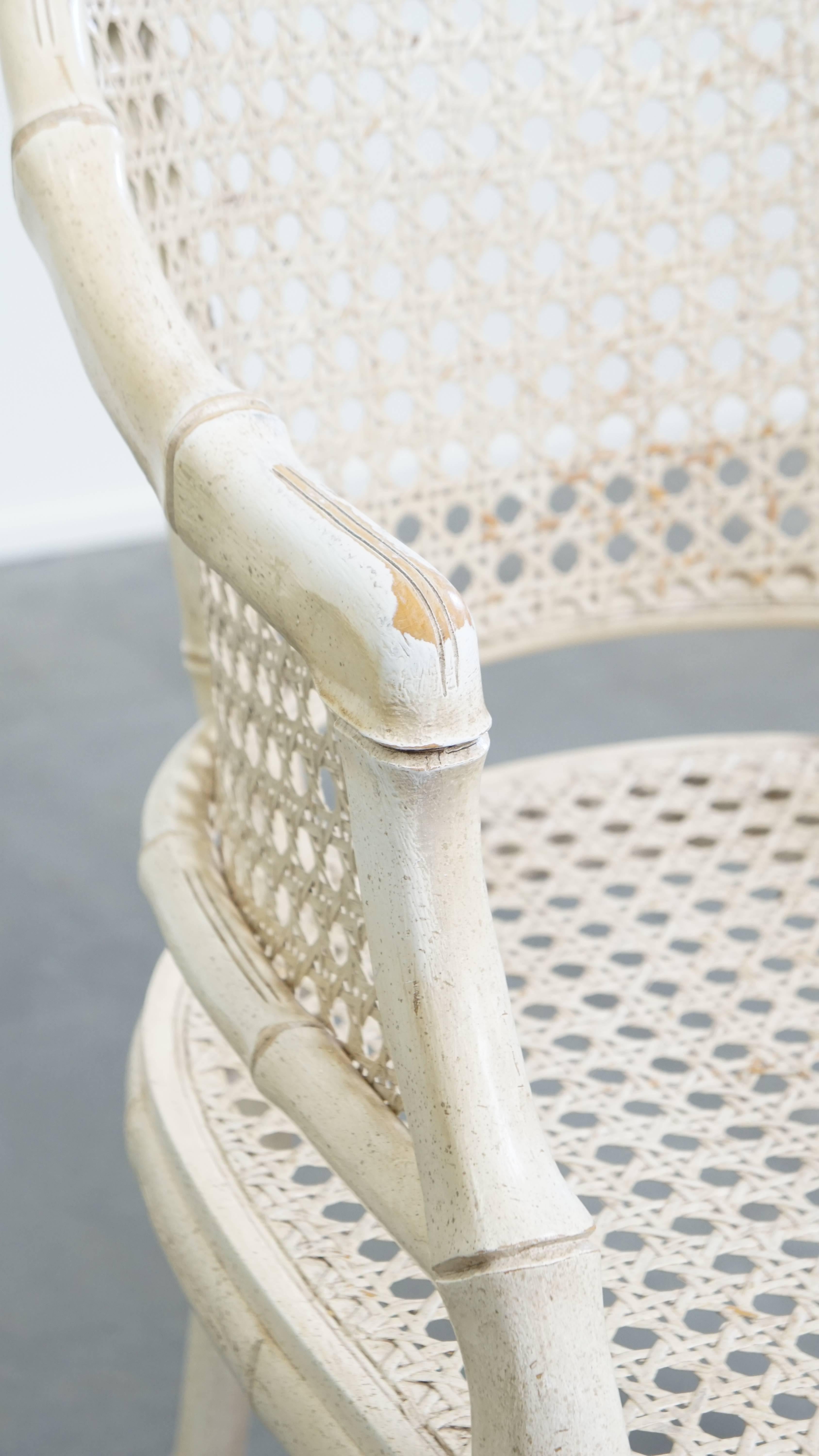 Silla vintage de ratán y bambú de los años 70 en venta 4