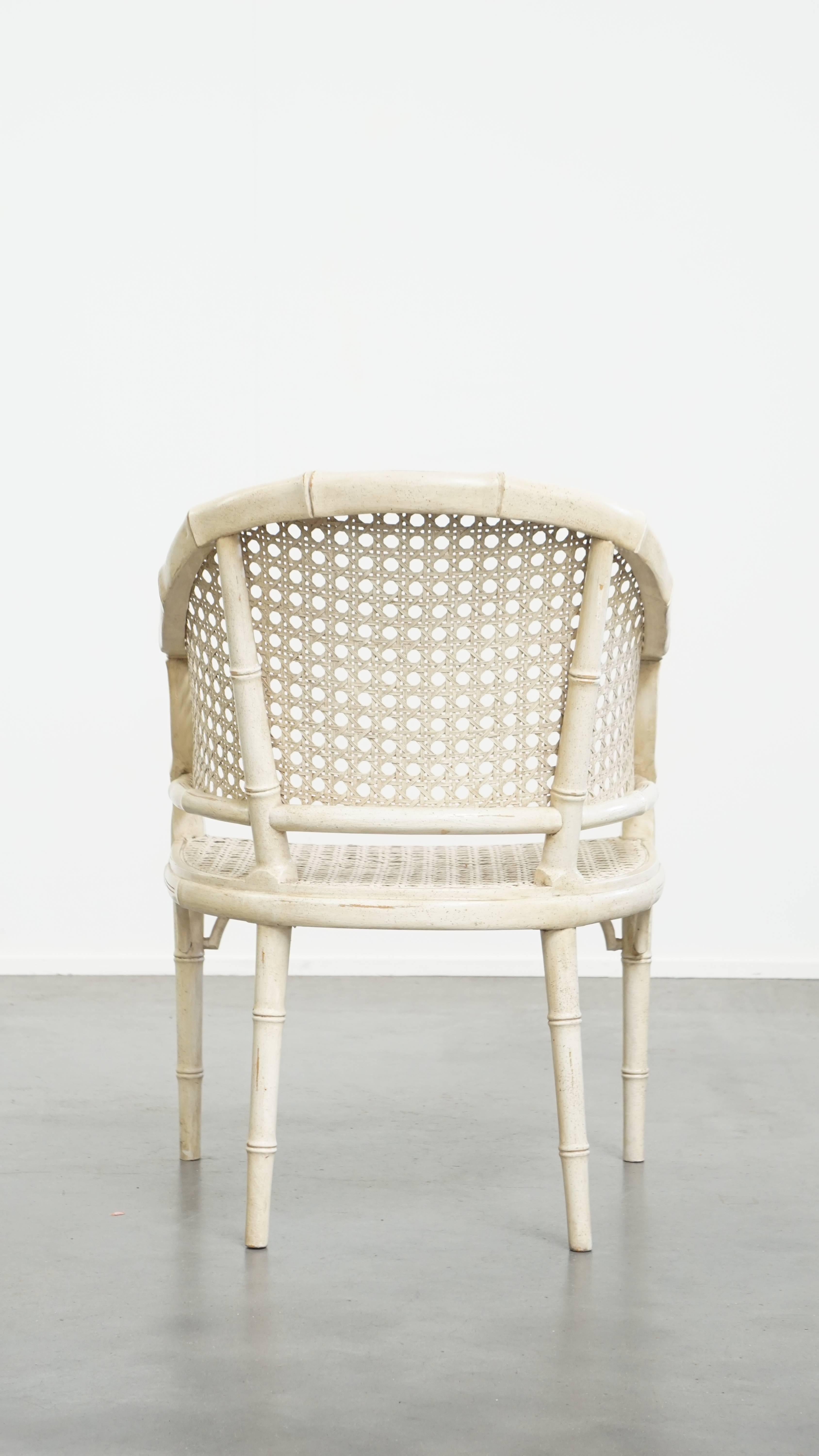 Silla vintage de ratán y bambú de los años 70 en Bastante bueno estado para la venta en Harderwijk, NL