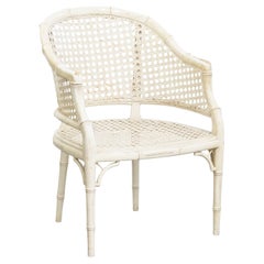 Silla vintage de ratán y bambú de los años 70