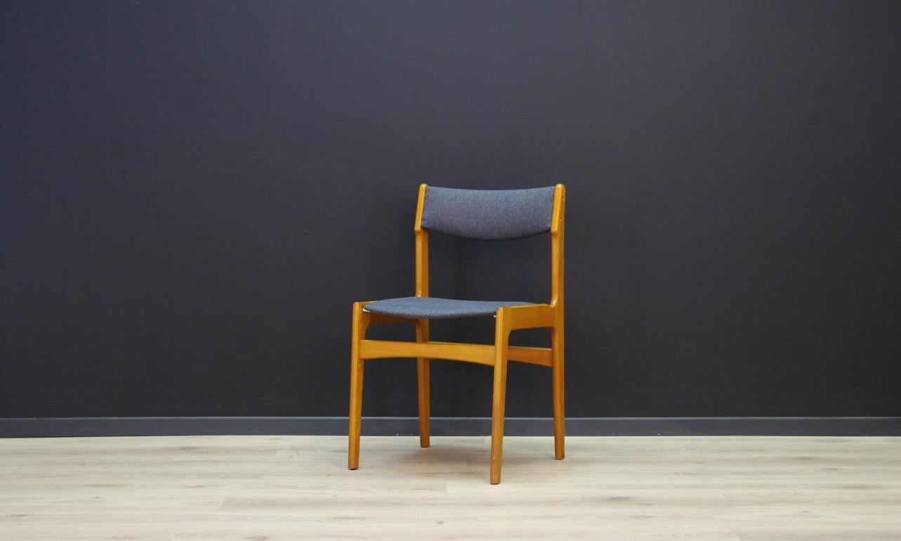 Vintage Chair Midcentury Teak Retro 1970s Gray Ash In Good Condition For Sale In Szczecin, Zachodniopomorskie