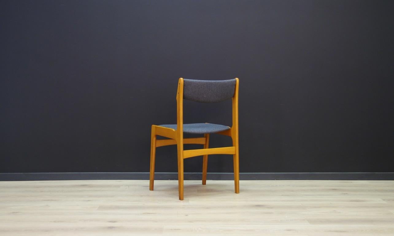 Fabric Vintage Chair Midcentury Teak Retro 1970s Gray Ash For Sale