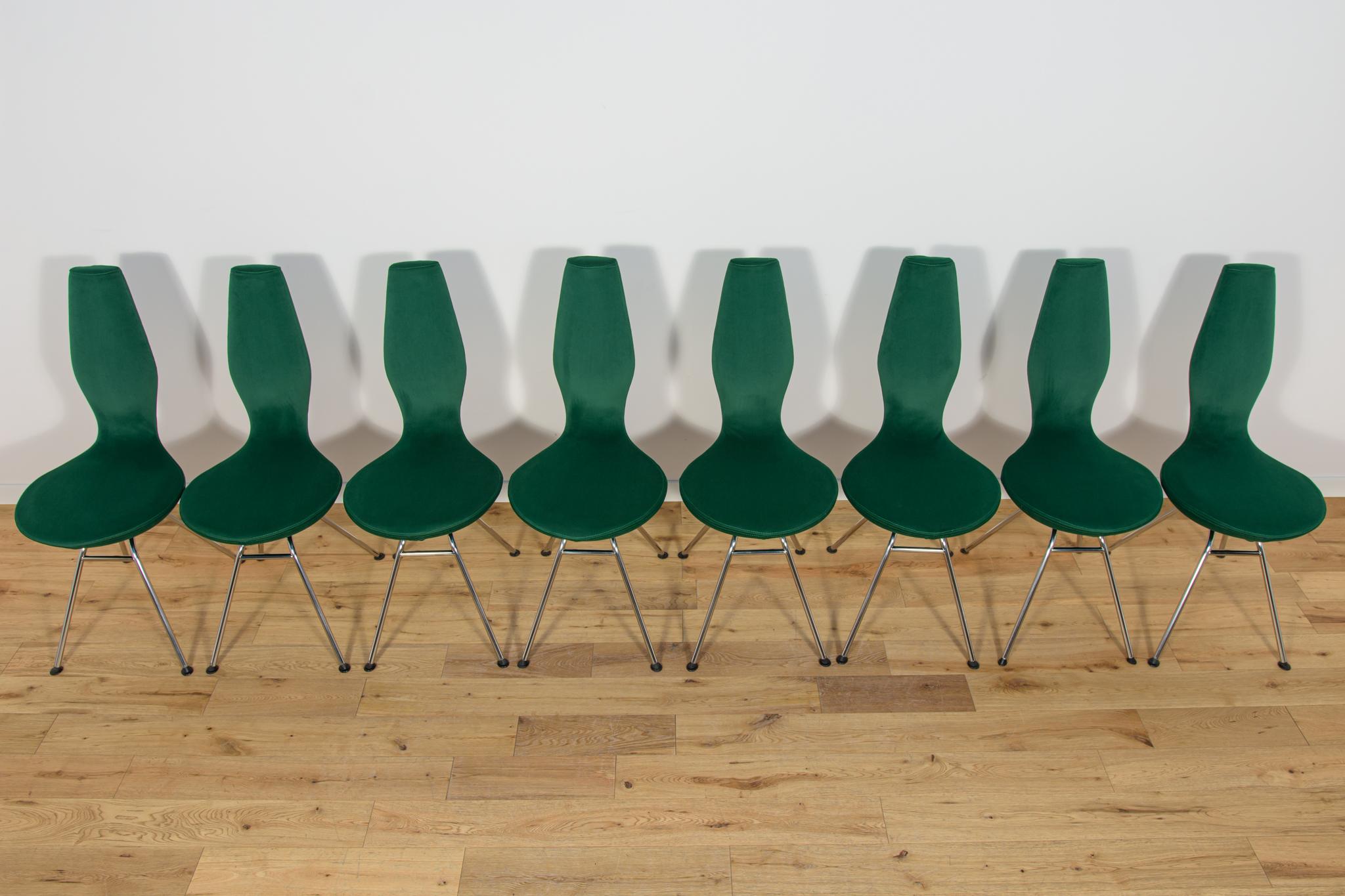 Mid-Century Modern Vintage Chair Model Date by Olav Eldøy, Norway, 1990s, Set of 8 For Sale