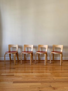 Vintage Chair N65 by Alvar Aalto for Artek (Red Linoleum)