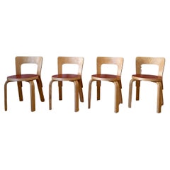Vintage Chair N65 by Alvar Aalto for Artek (Red Linoleum)