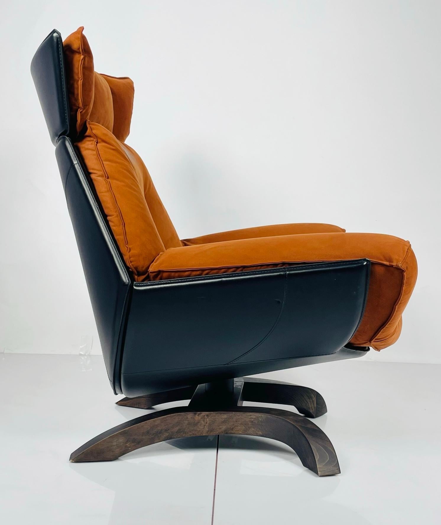 Chaise et repose-pieds vintage fabriqués en Italie par Giorgio Saporiti en vente 5