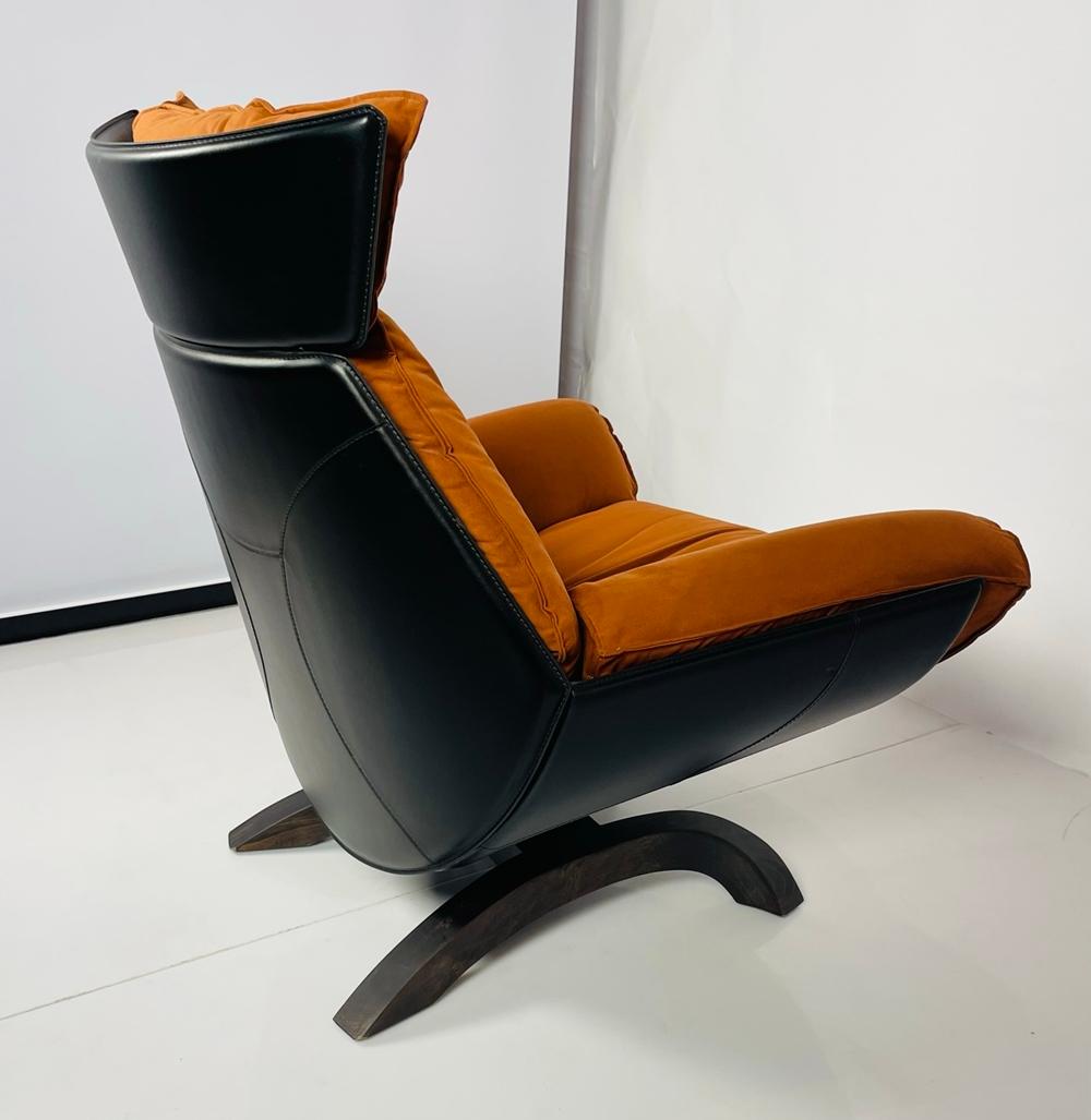 Chaise et repose-pieds vintage fabriqués en Italie par Giorgio Saporiti en vente 1