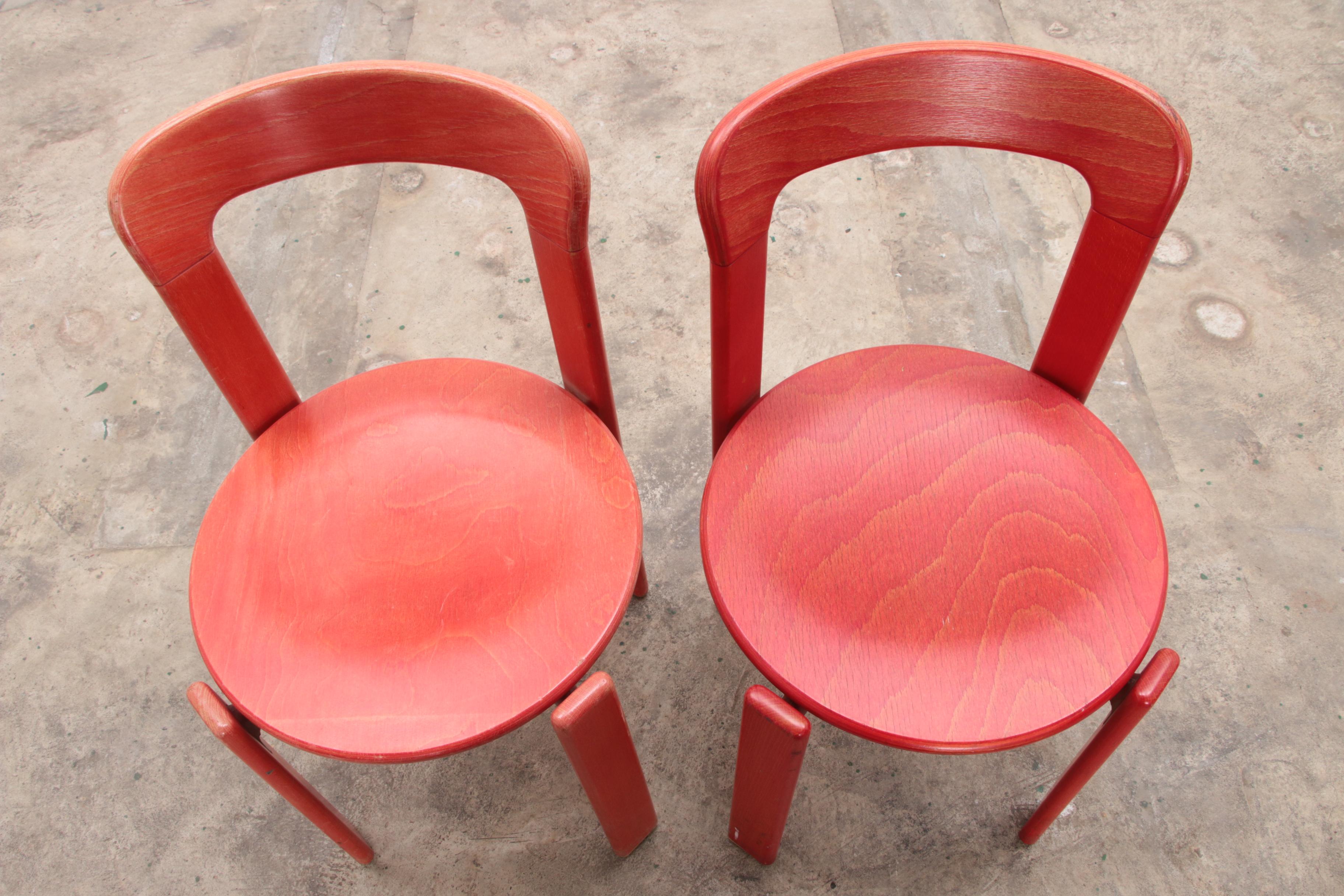 Vintage chair set of two Bruno Rey for Kusch & Co, 1970s Switzerland 3