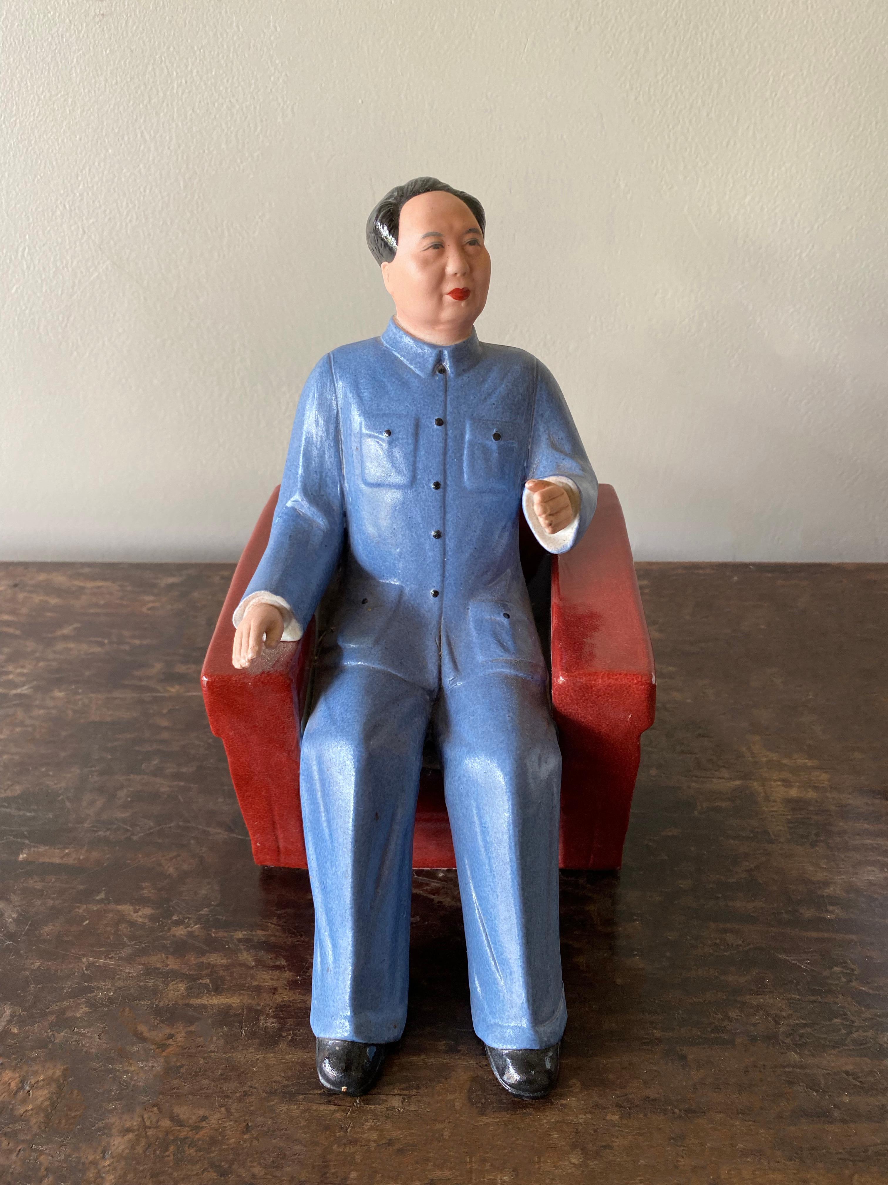 Other Vintage Chairman Mao & Madame Seated Ceramic Figures with Tea Table and Chairs