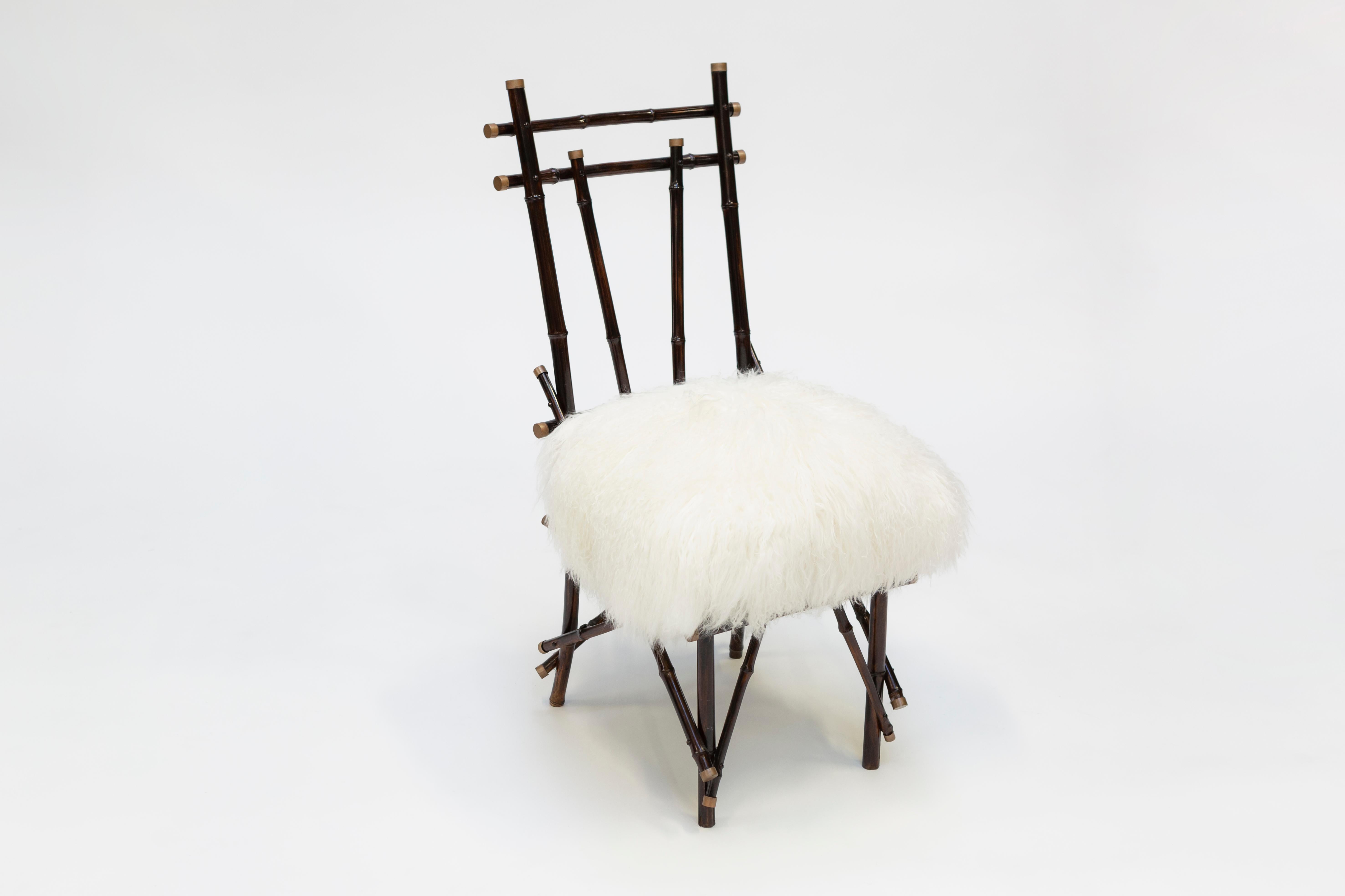 Mid-Century Modern Vintage Chairs 1960 Transformed by Draga&Aurel 21st Century Fur