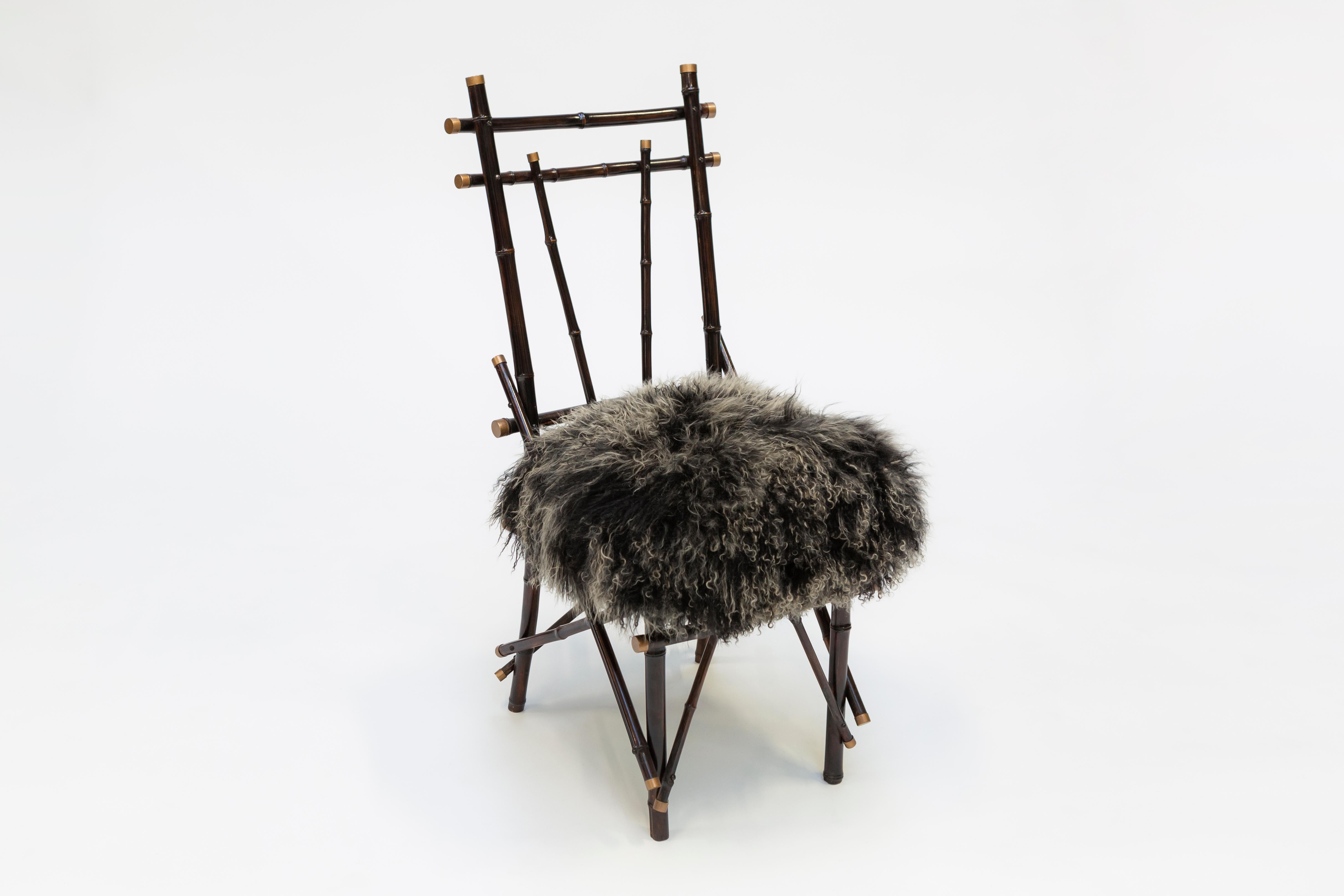 Mid-Century Modern Vintage Chairs 1960 Transformed, Draga&Aurel 21st Century Fur