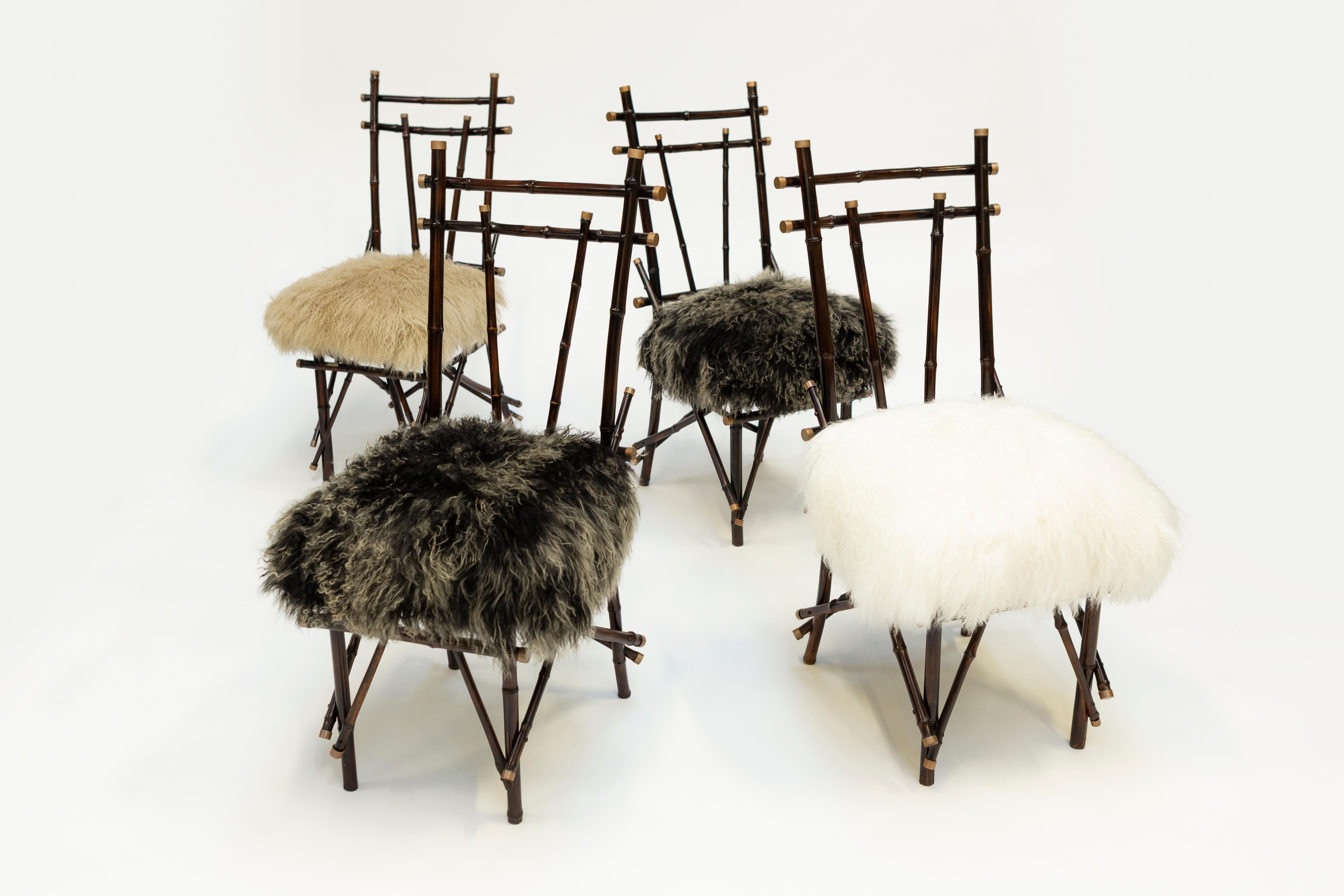 20th Century Vintage Chairs 1960 Transformed by Draga&Aurel 21st Century Fur