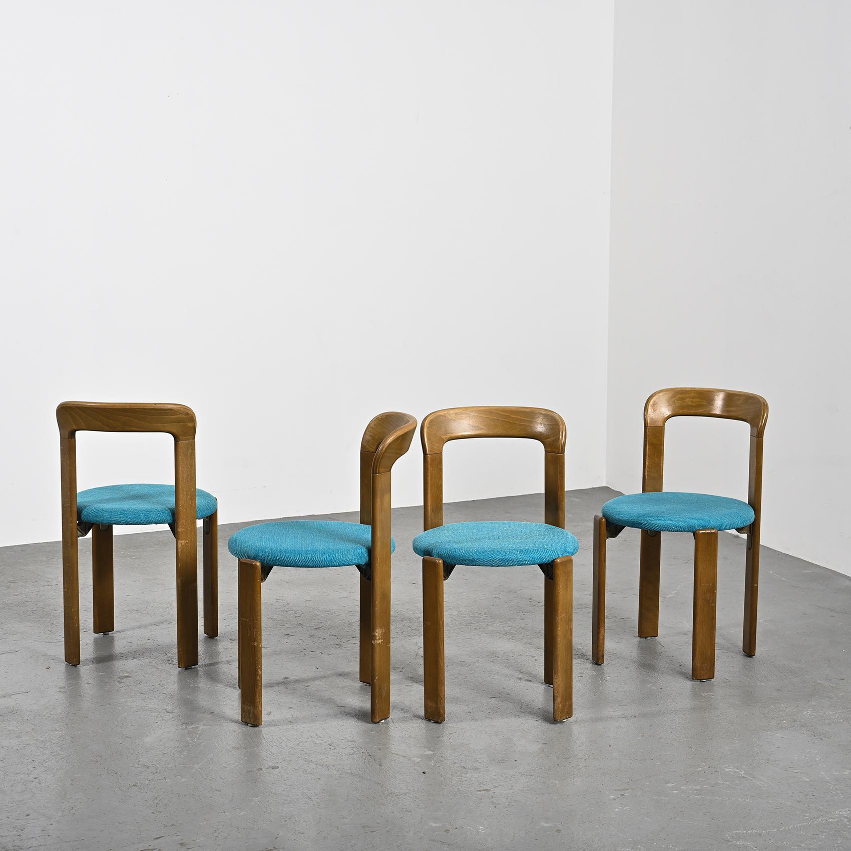 Vintage chairs by Bruno Rey, Dietiker Switzerland, Set of 4  5