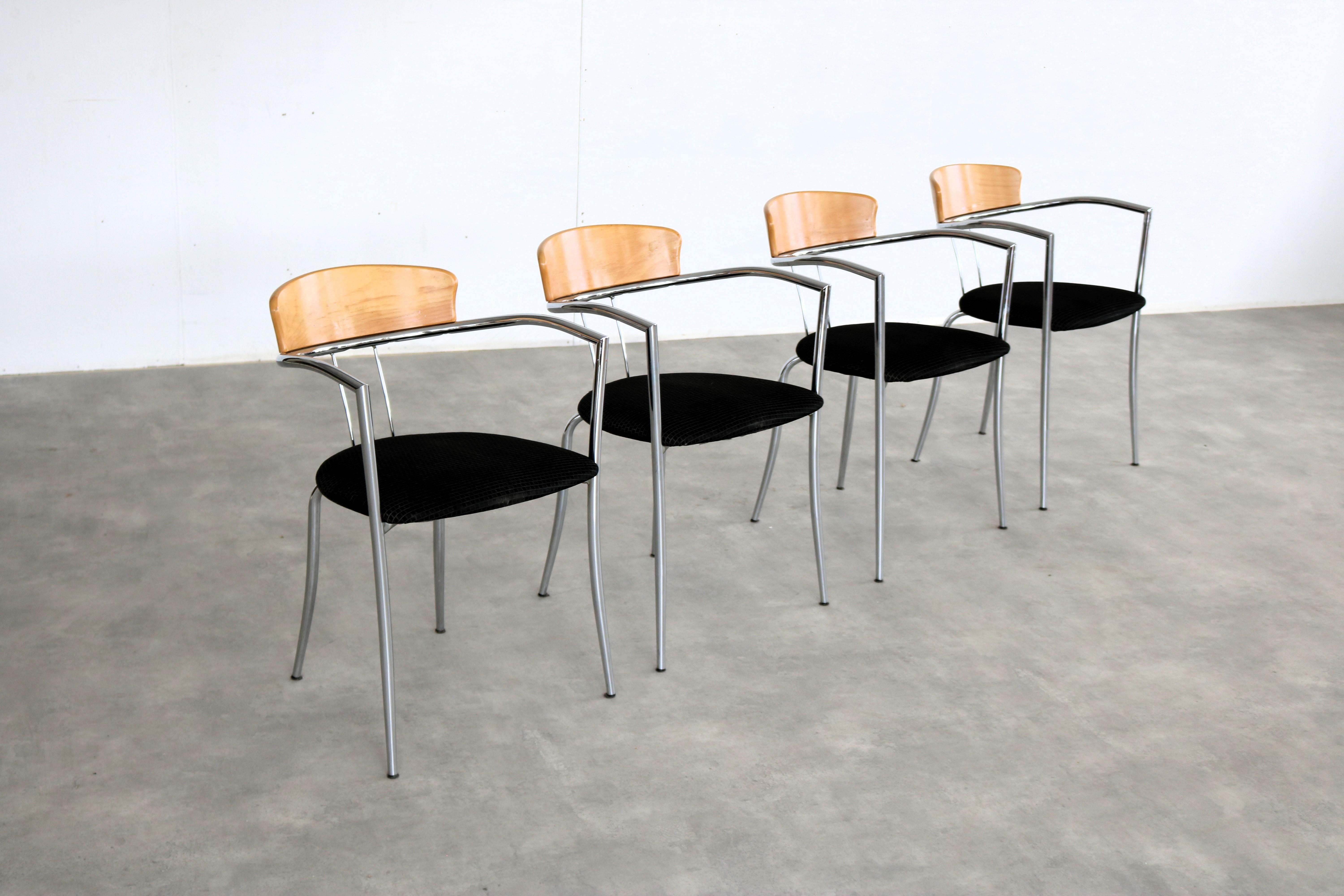 vintage chairs  dining chairs  Effezeta  80s In Good Condition For Sale In Lemmer, NL