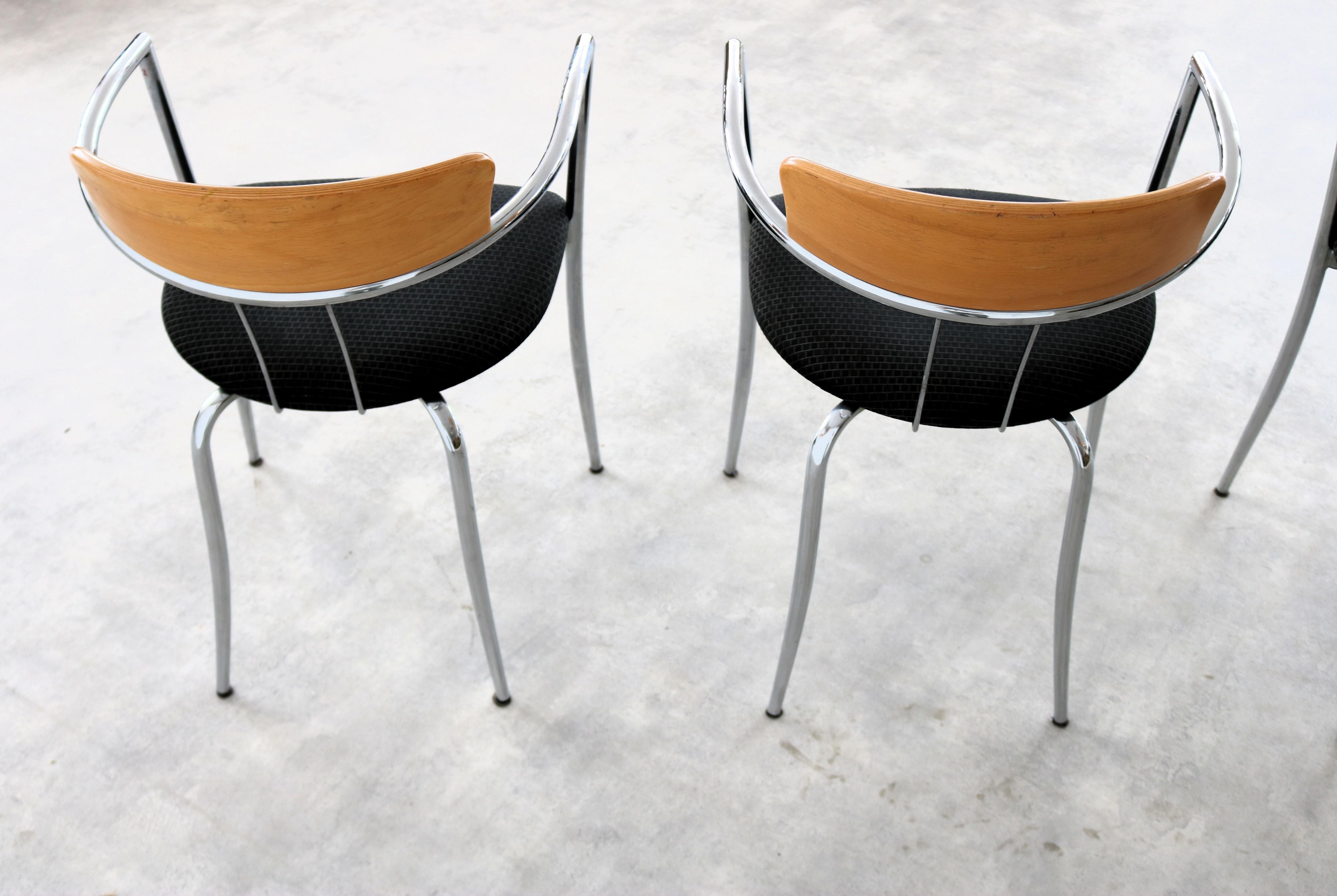 vintage chairs  dining chairs  Effezeta  80s For Sale 3