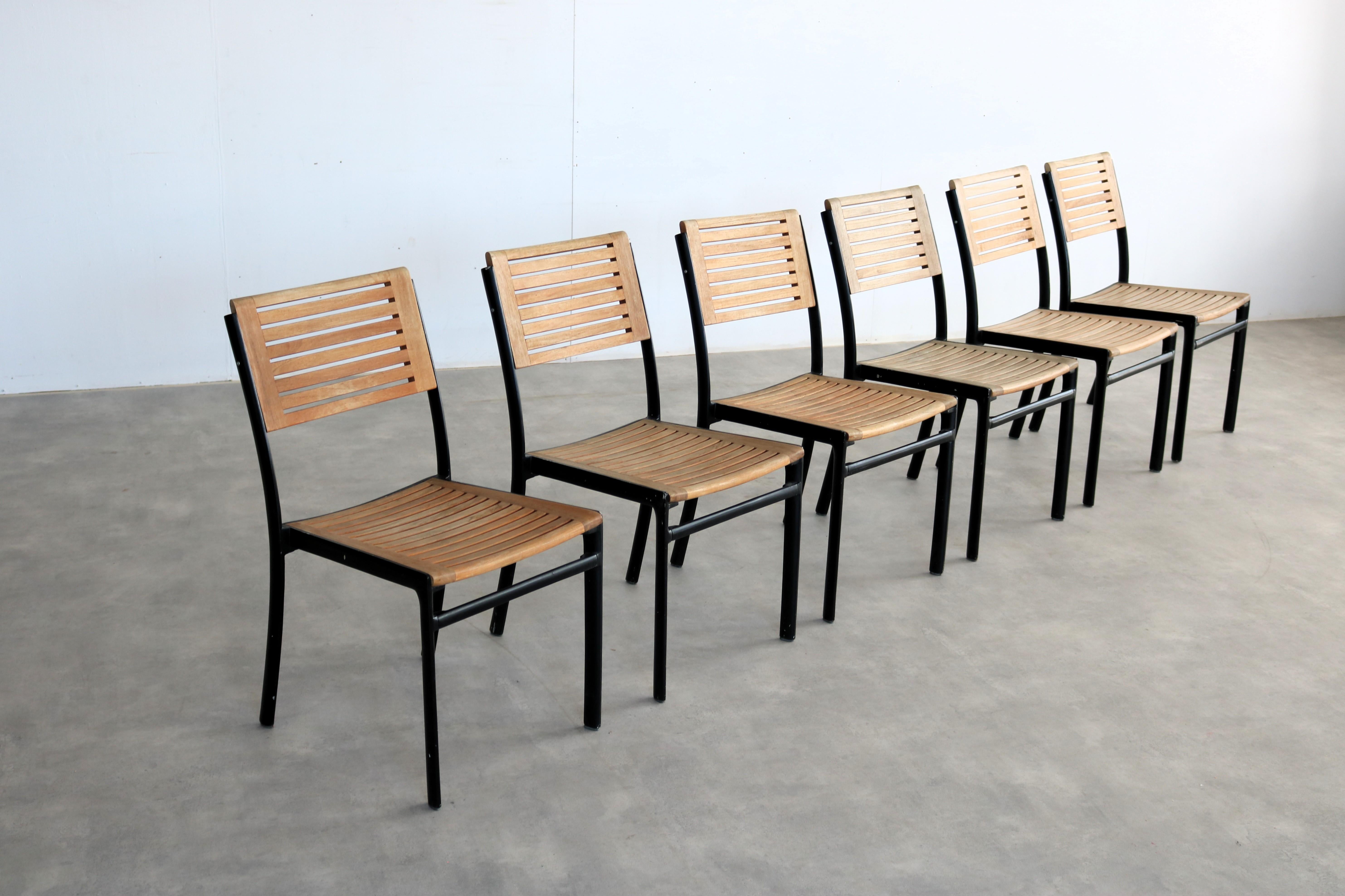 vintage chairs  garden chairs  hardwood  Sweden In Good Condition In Lemmer, NL