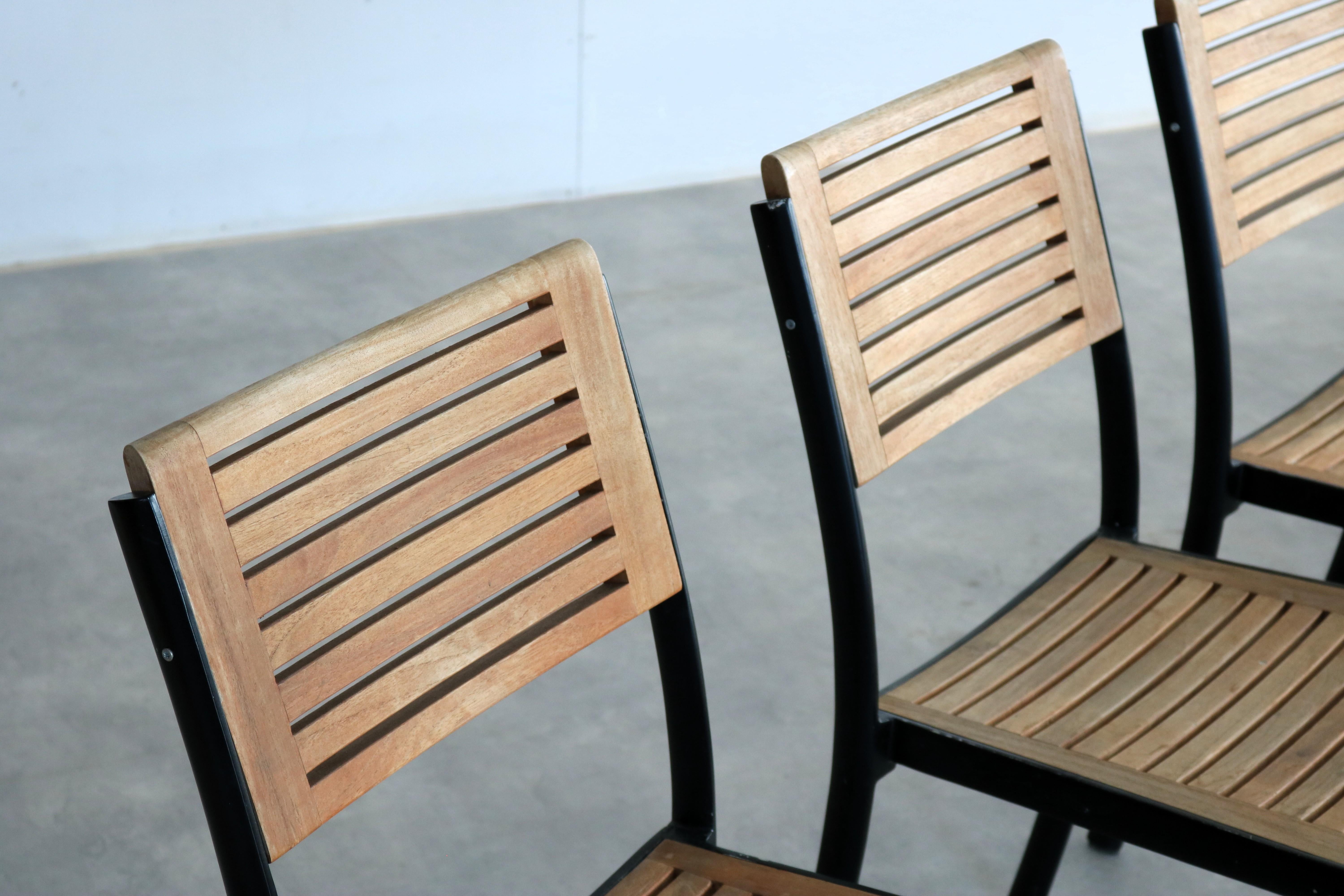 Late 20th Century vintage chairs  garden chairs  hardwood  Sweden