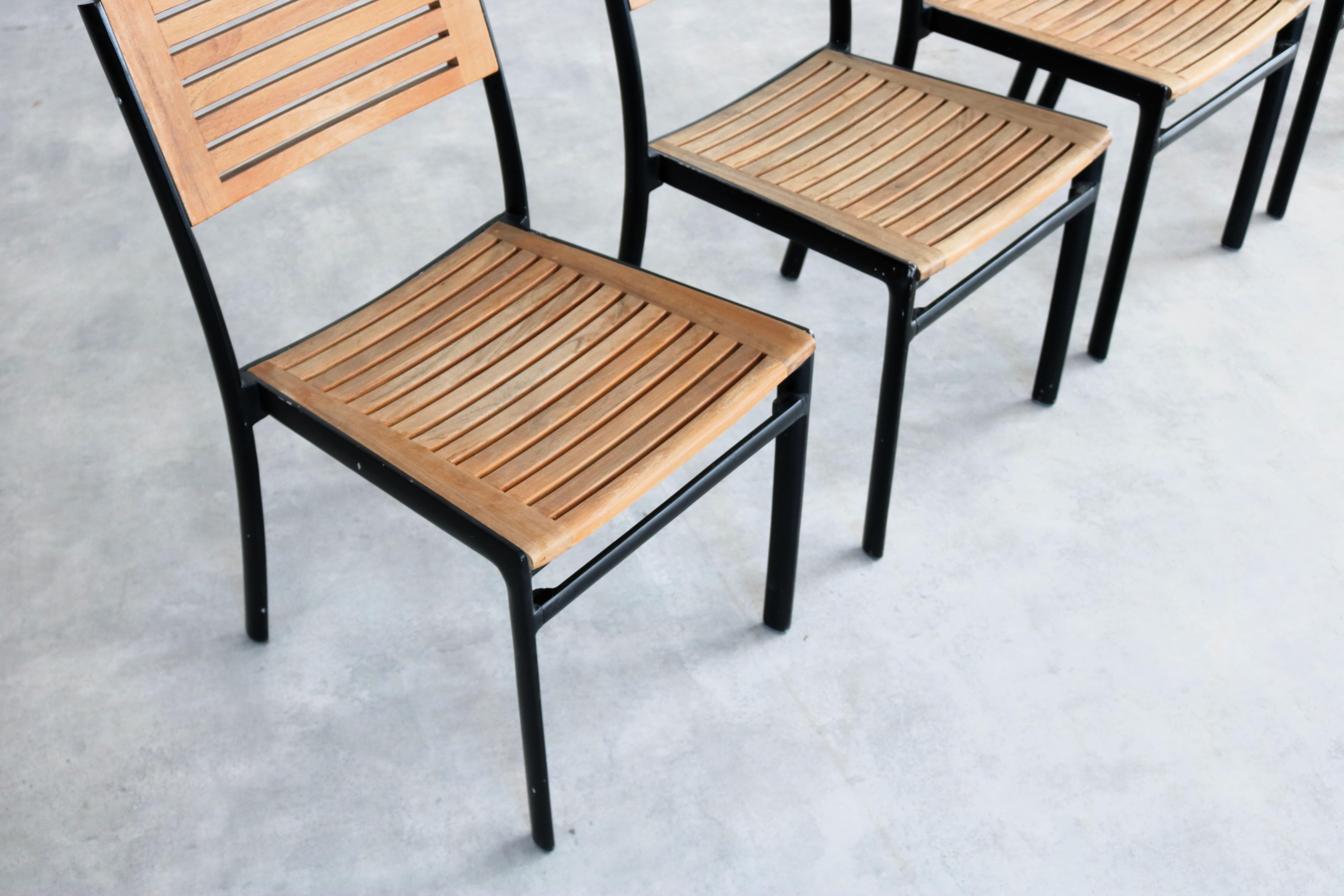 Metal vintage chairs  garden chairs  hardwood  Sweden
