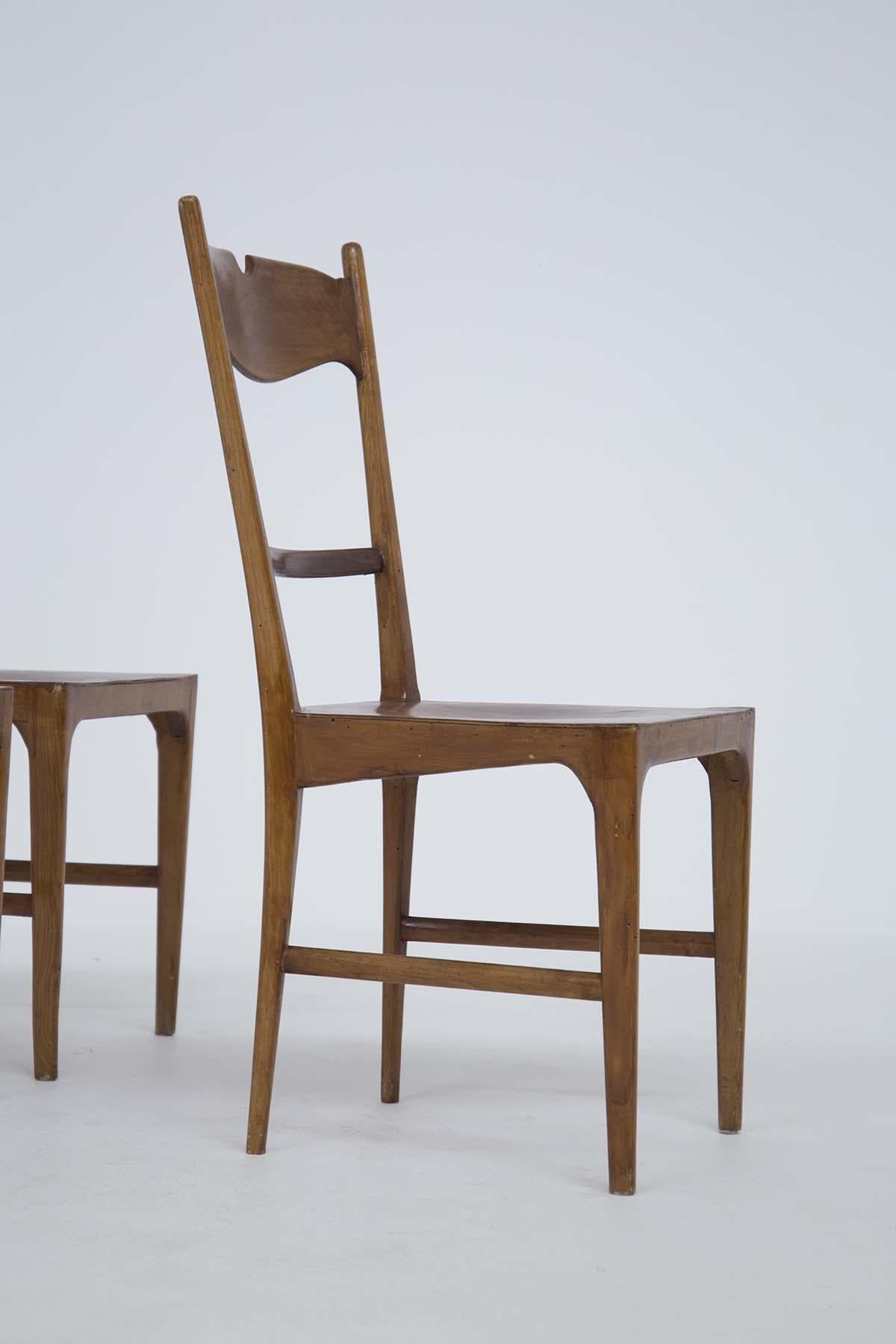 Vintage Chairs in Wood Attr. to Ico Parisi, 1950s In Good Condition In Milano, IT