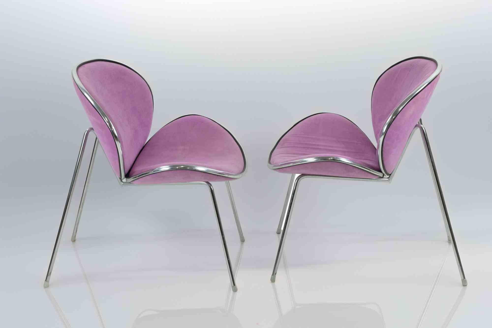 Metal Vintage Chairs Italian Production 1980s For Sale