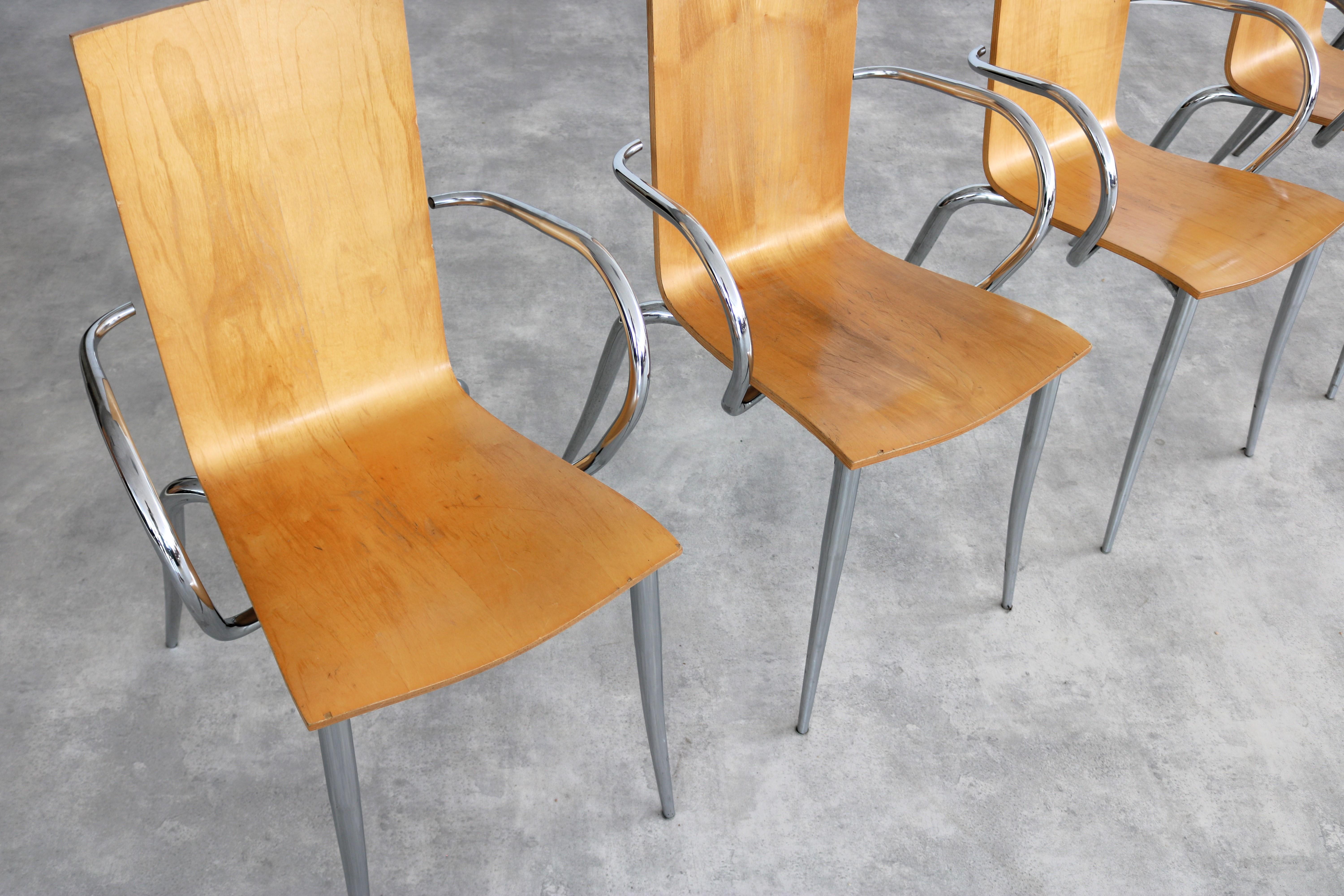 Chrome vintage chairs  Philippe Starck   Olly Tango