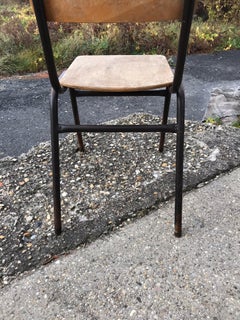 Vintage Chairs with Iron Frame / 4 Pieces
