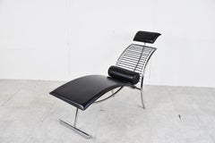 Chaise longue vintage alla maniera di Rene Herbst, anni '90